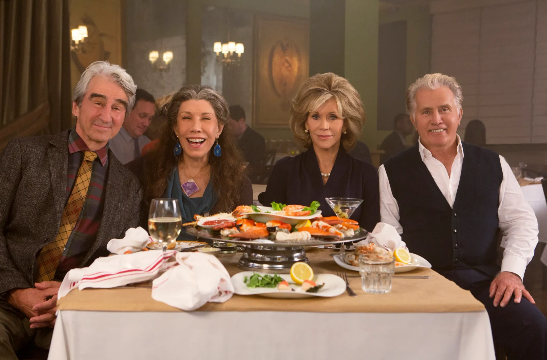 Jane Fonda, Martin Sheen, Sam Waterston, and Lily Tomlin in Grace and Frankie (2015)