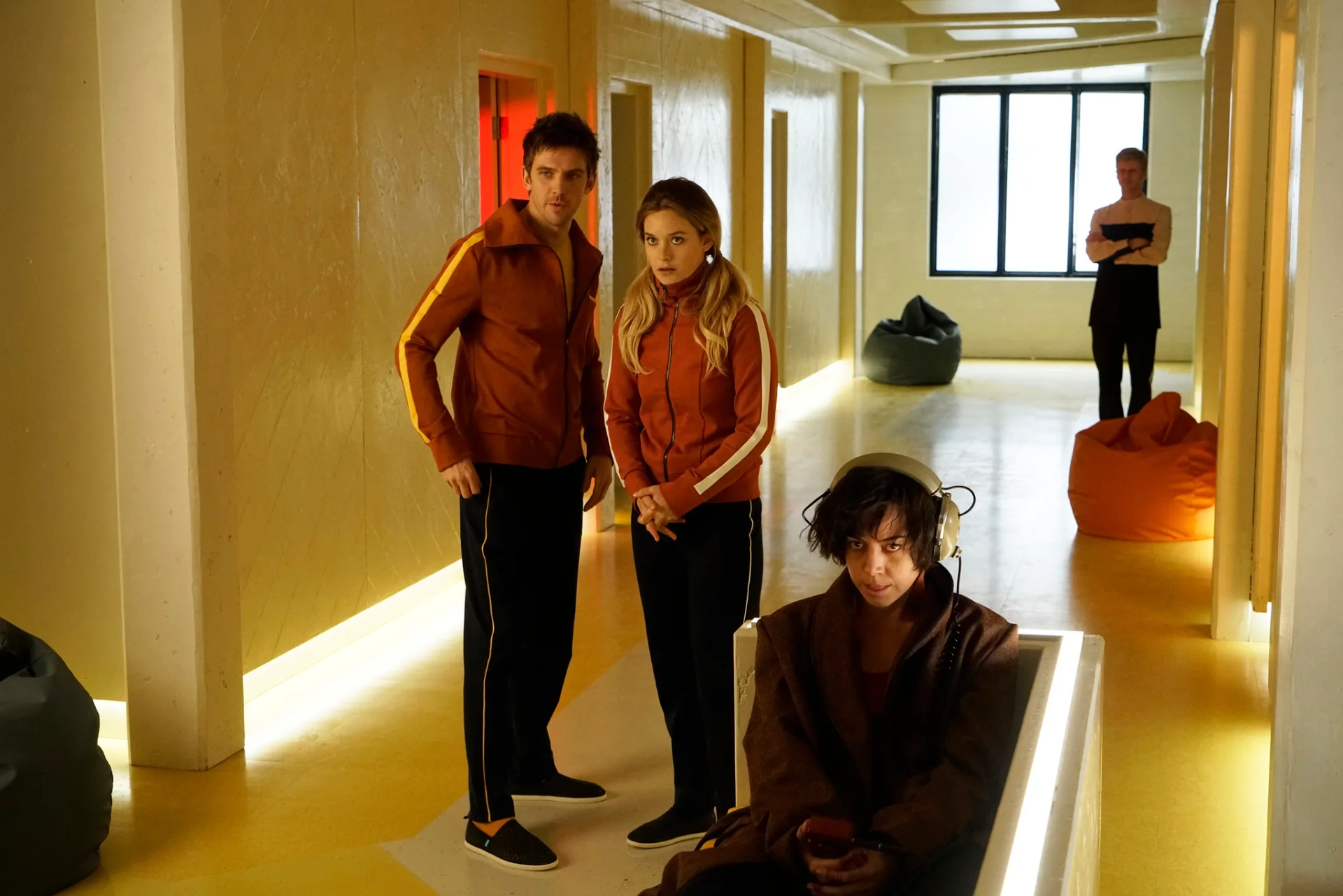 Dan Stevens, Aubrey Plaza, and Rachel Keller in Legion (2017)