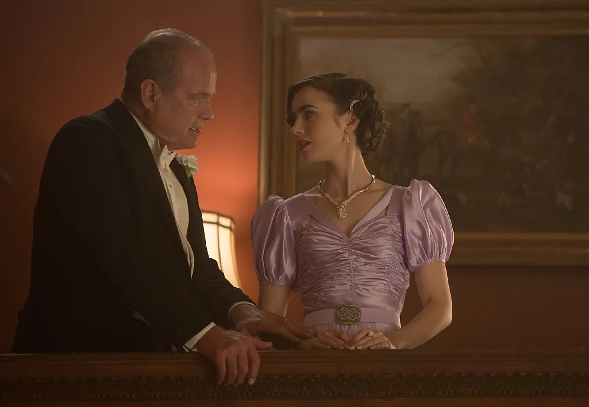 Kelsey Grammer and Lily Collins in The Last Tycoon (2016)