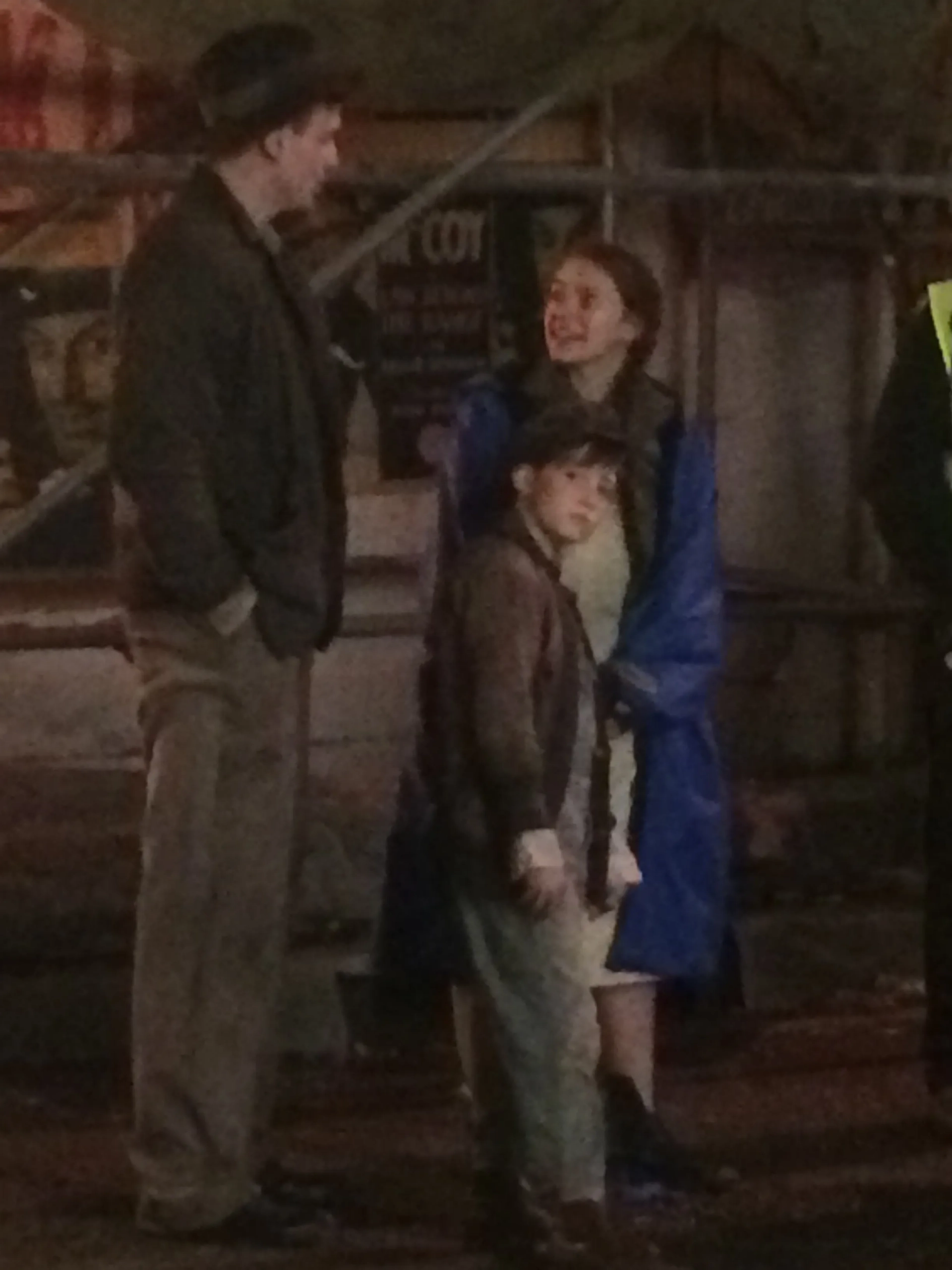 On set of The Last Tycoon with Danielle Rose Russell and Mark O'Brien