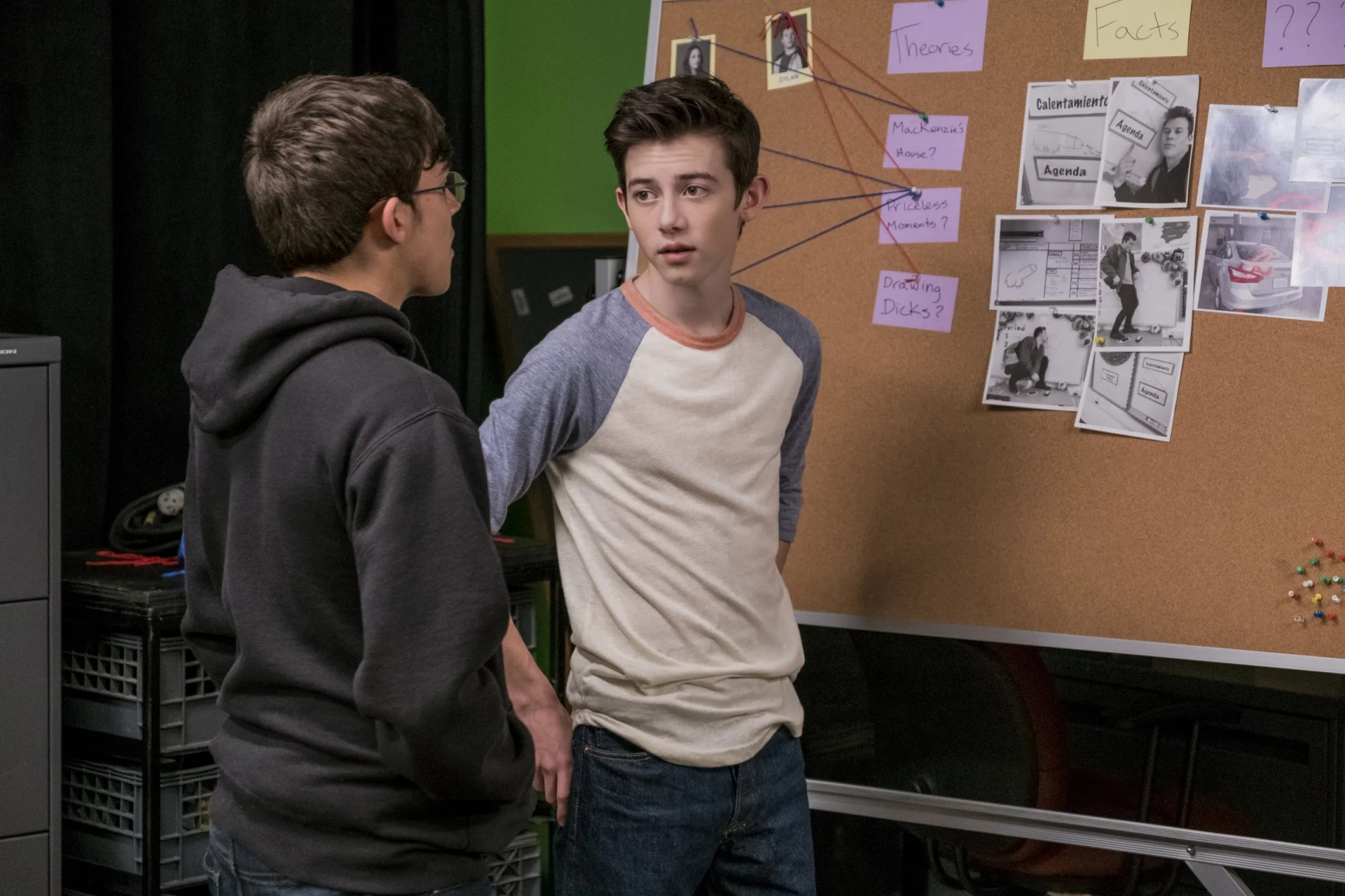 Griffin Gluck and Tyler Alvarez in American Vandal (2017)