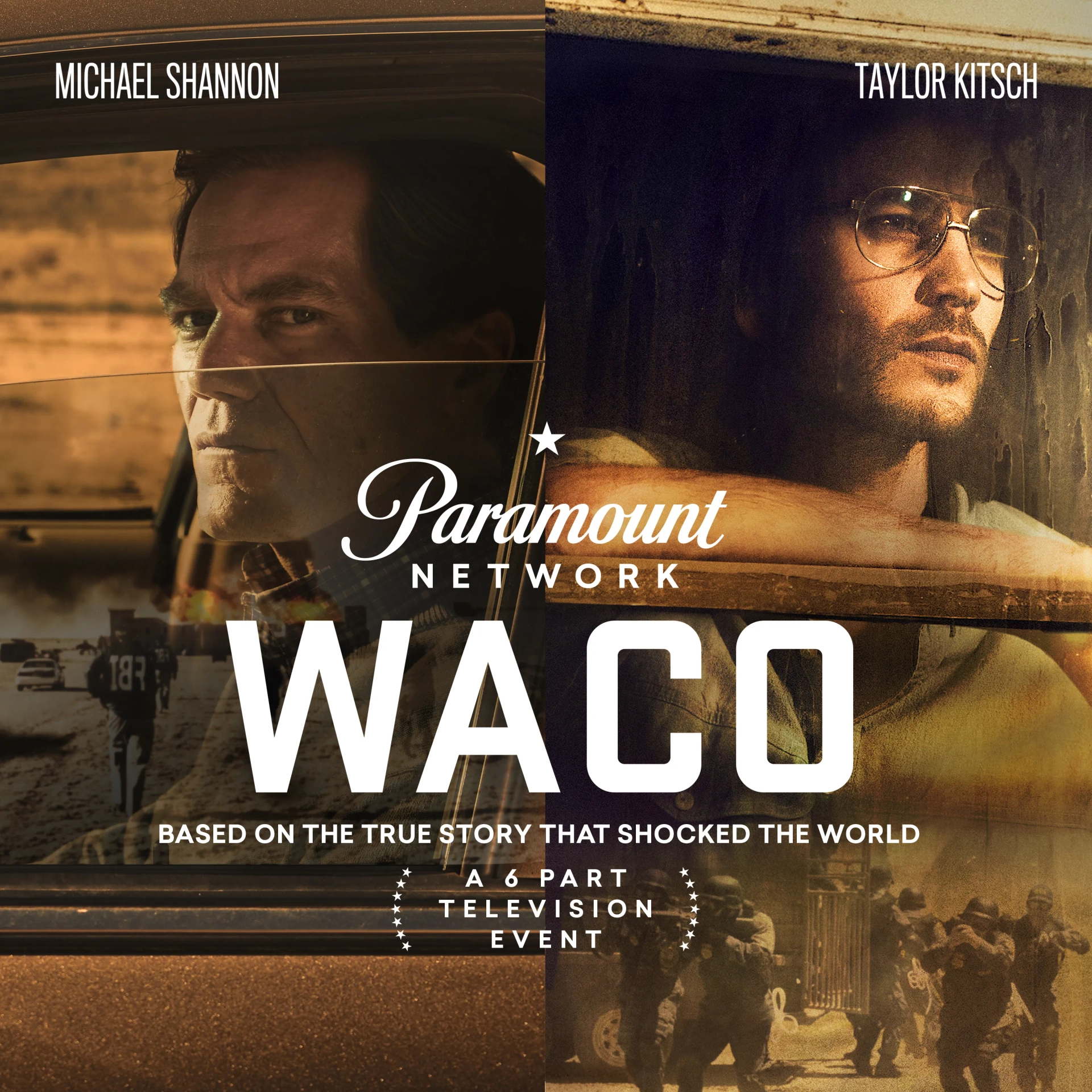 Michael Shannon and Taylor Kitsch in Waco (2018)