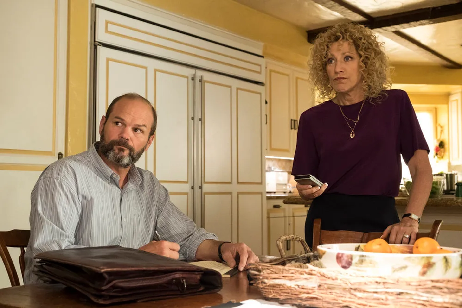 Edie Falco and Chris Bauer in Law & Order True Crime (2017)