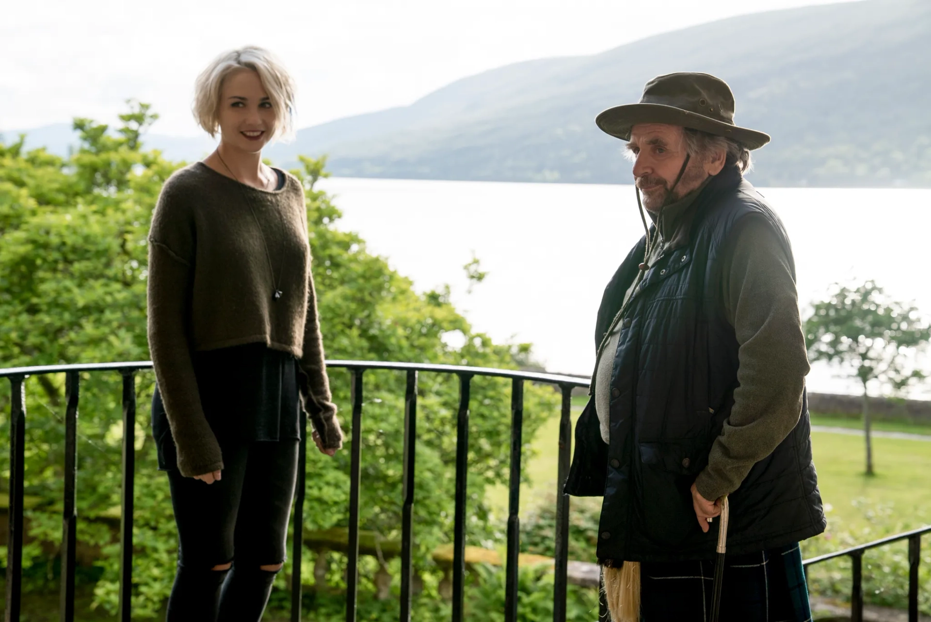 Sylvester McCoy and Tuppence Middleton in Sense8 (2015)