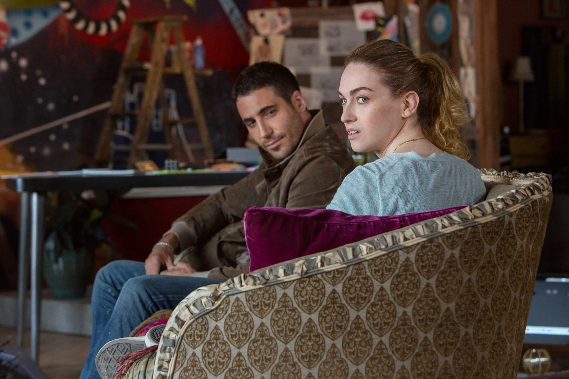 Miguel Ángel Silvestre and Jamie Clayton in Sense8 (2015)