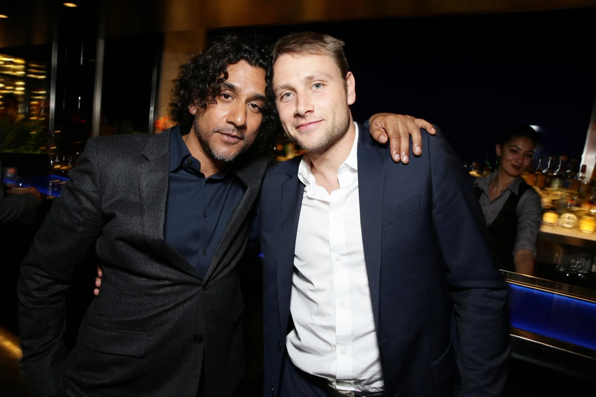 Naveen Andrews and Max Riemelt at an event for Sense8 (2015)