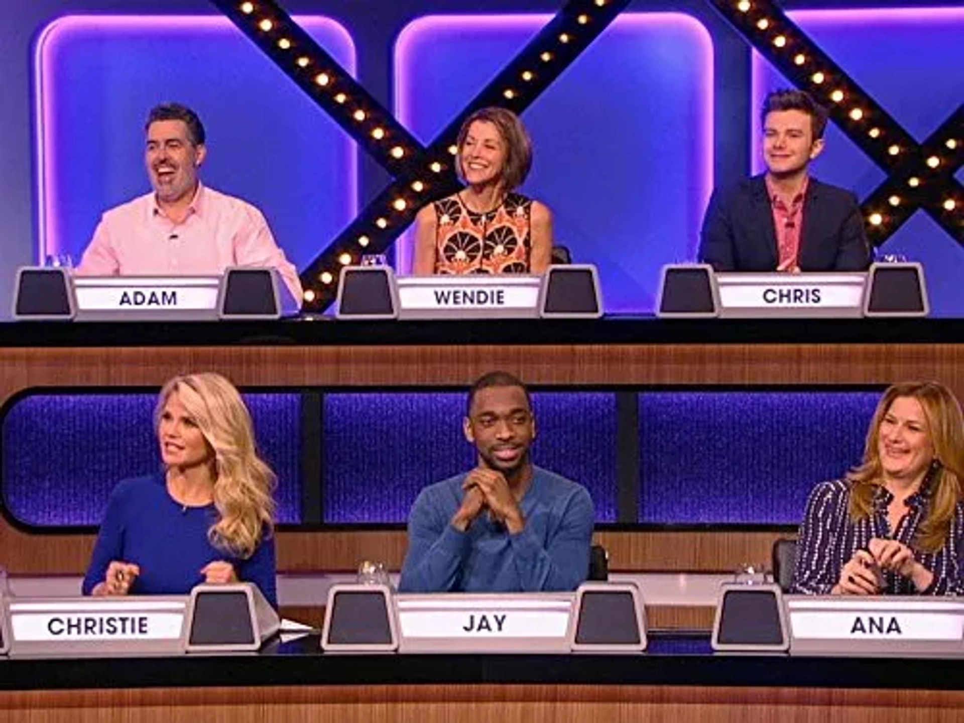 Christie Brinkley, Adam Carolla, Wendie Malick, Ana Gasteyer, Chris Colfer, and Jay Pharoah in Match Game (2016)