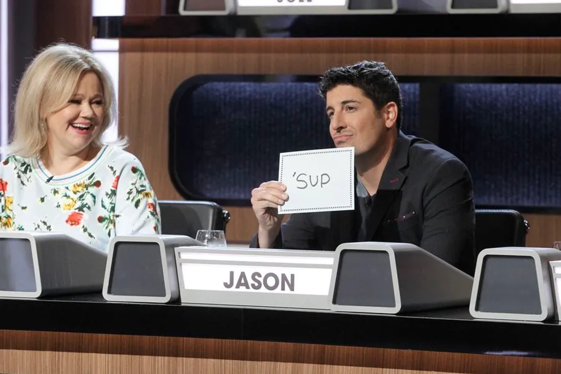 Jason Biggs and Caroline Rhea in Match Game (2016)