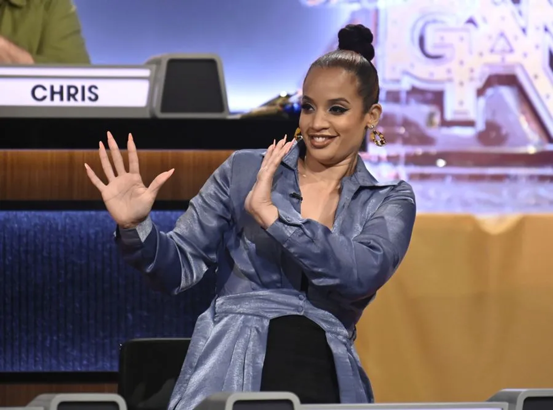 Dascha Polanco in Match Game: 58th Episode Celebration - Jerry Ferrara, Constance Zimmer, Chris Sullivan, Caroline Rhea, Ross Mathews, Dascha Polanco (2020)