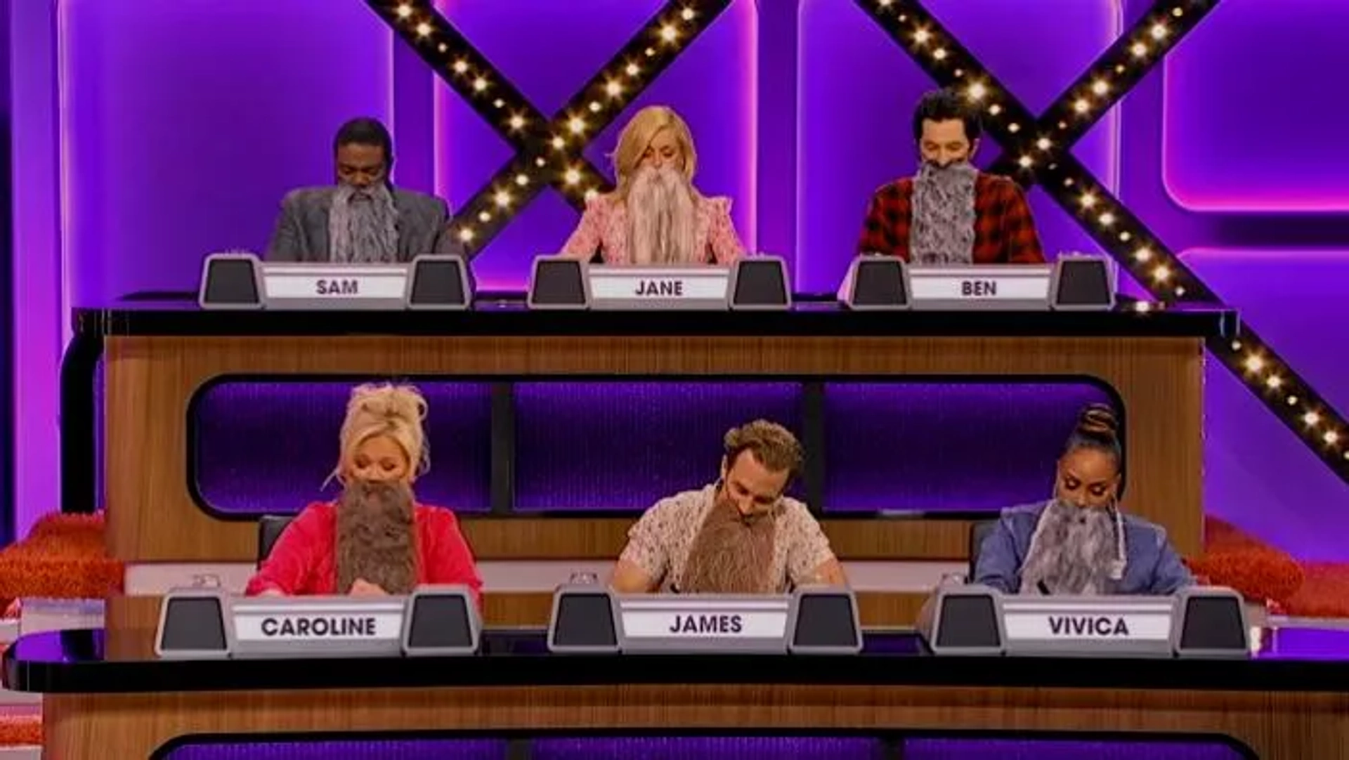 Vivica A. Fox, James Van Der Beek, Jane Krakowski, Caroline Rhea, Ben Schwartz, and Sam Richardson in Match Game: Sam Richardson, Jane Krakowski, Ben Schwartz, Caroline Rhea, James Van Der Beek, Vivica A Fox (2020)