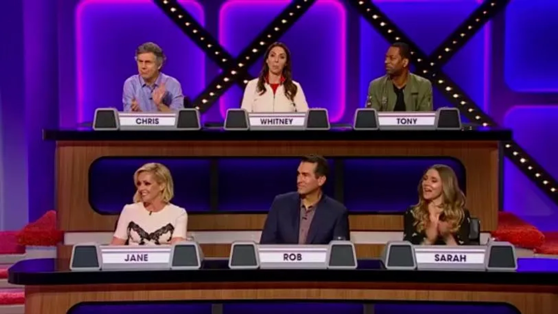 Jane Krakowski, Sarah Chalke, Chris Parnell, Tony Rock, Rob Riggle, and Whitney Cummings in Match Game: Chris Parnell/Whitney Cummings/Tony Rock/Jane Krakowski/Rob Riggle/Sarah Chalke (2019)