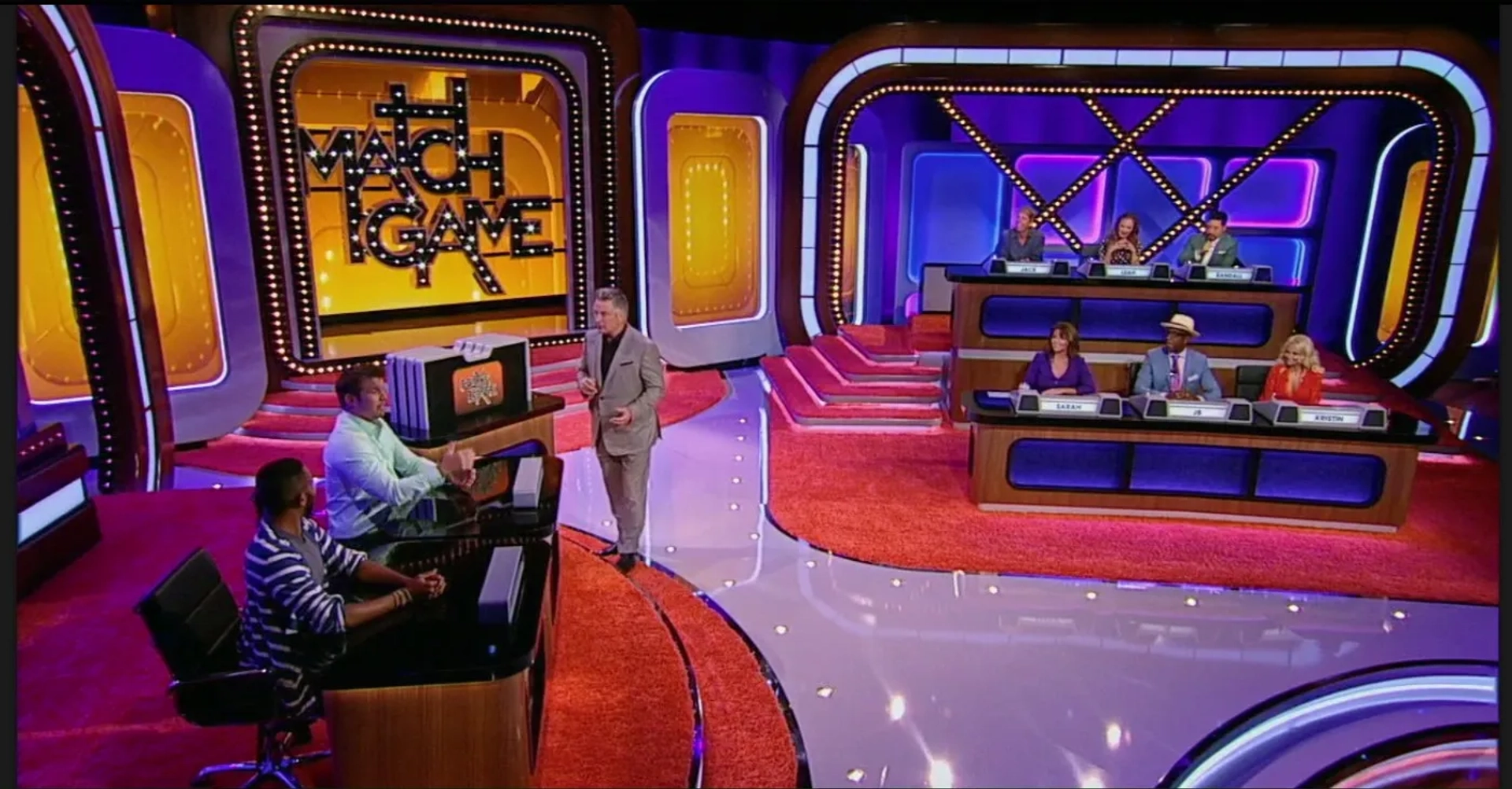 Alec Baldwin, Kristin Chenoweth, Leah Remini, Randall Park, J.B. Smoove, Jack McBrayer, and Sarah Palin in Match Game (2016)