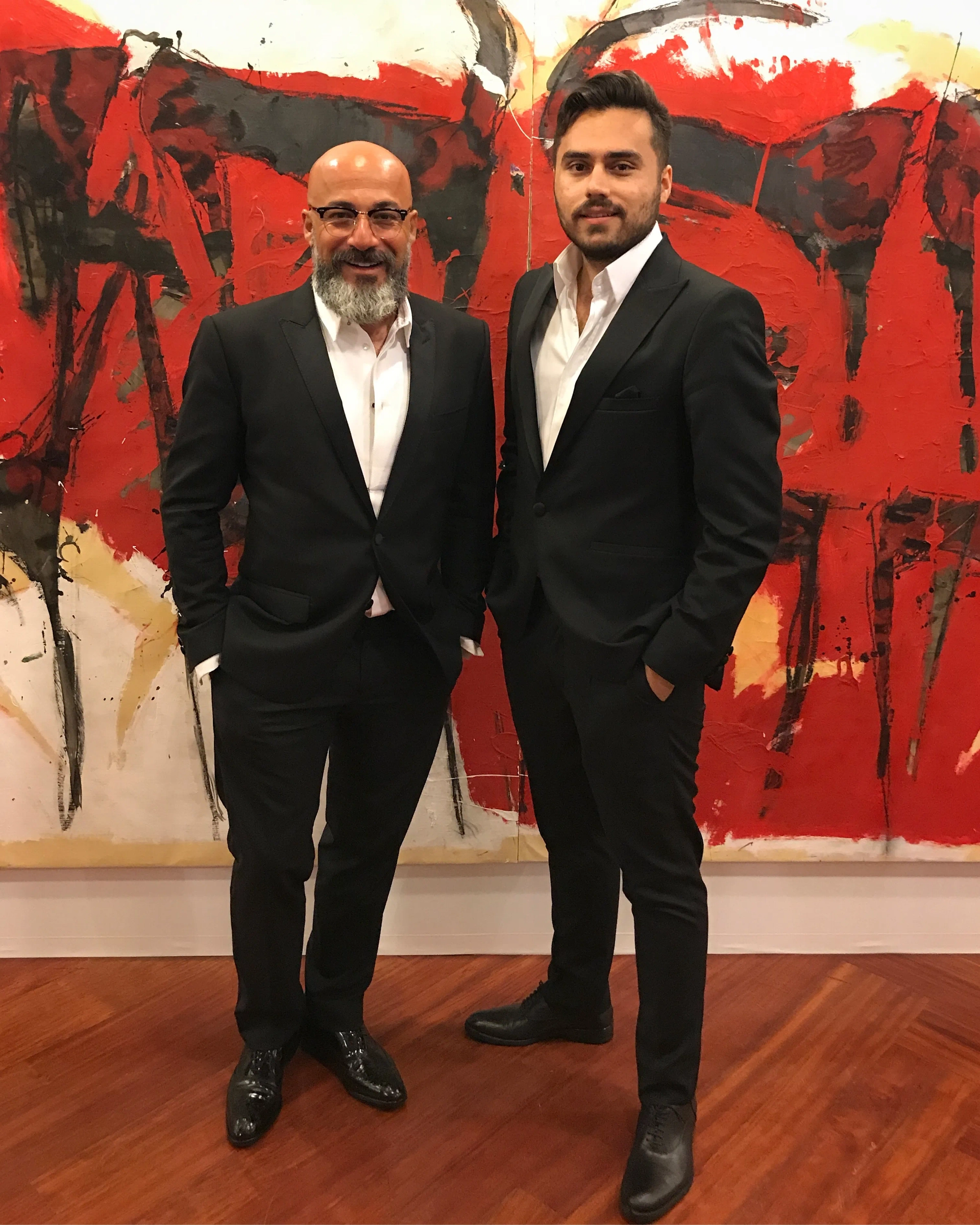 Amir Aghaee and Mohammad Heidari at an event for No Date, No Signature (2017)