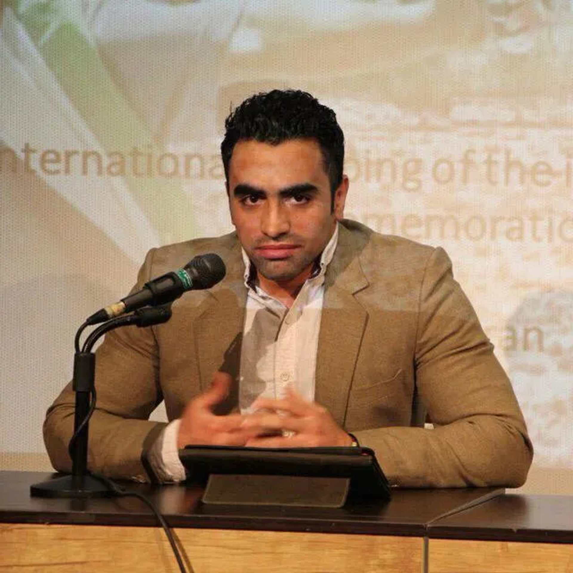 Mahdi Sheikh Isa at an event for Damascus Under Fire (2018)