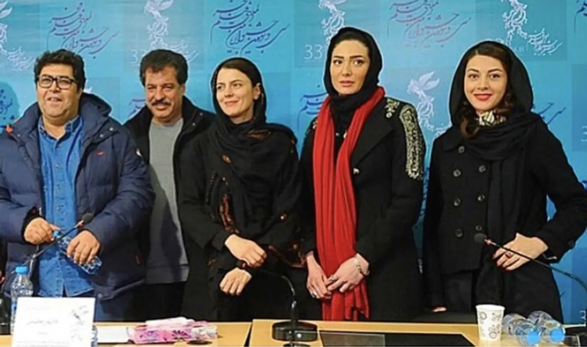 Leila Hatami, Alireza Raisian, Sogol Ghalatian, and Mina Vahid at an event for Time to Love (2015)