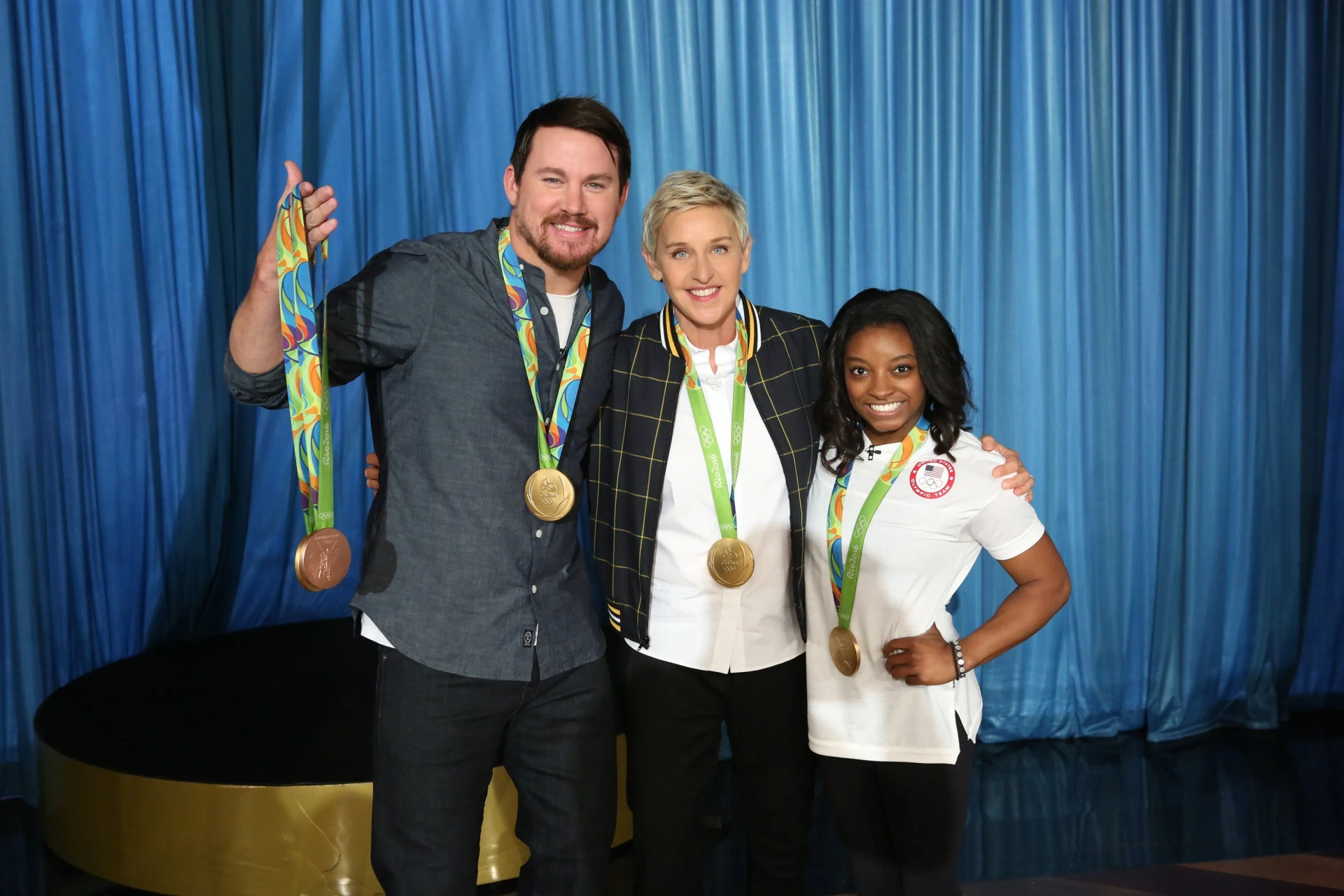 Ellen DeGeneres, Channing Tatum, and Simone Biles in The Ellen DeGeneres Show (2003)