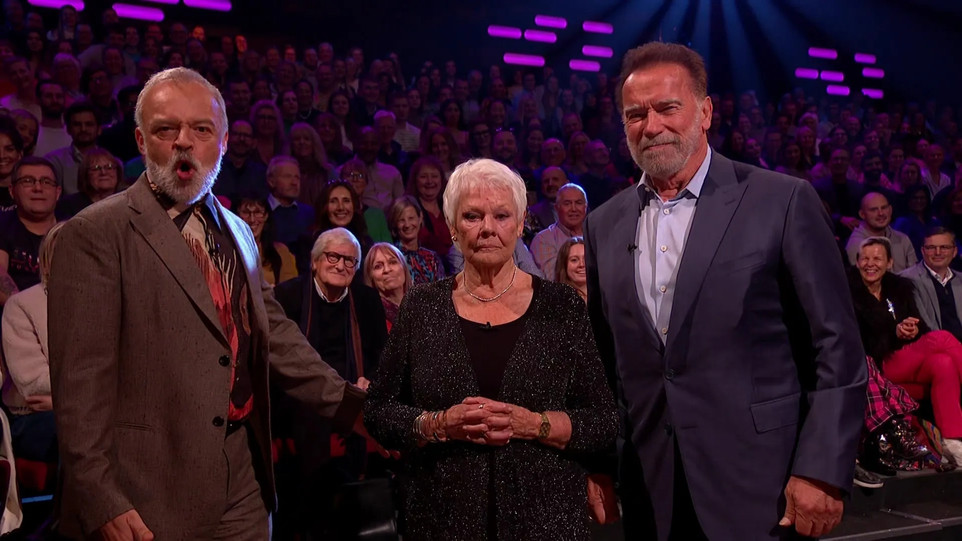 Arnold Schwarzenegger, Judi Dench, and Graham Norton in The Graham Norton Show (2007)