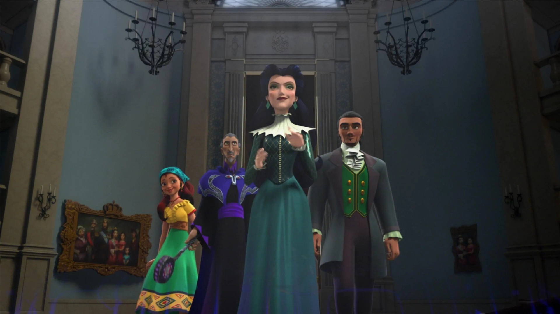 Jane Fonda, Hector Elizondo, Lou Diamond Phillips, and Myrna Velasco in Elena of Avalor (2016)