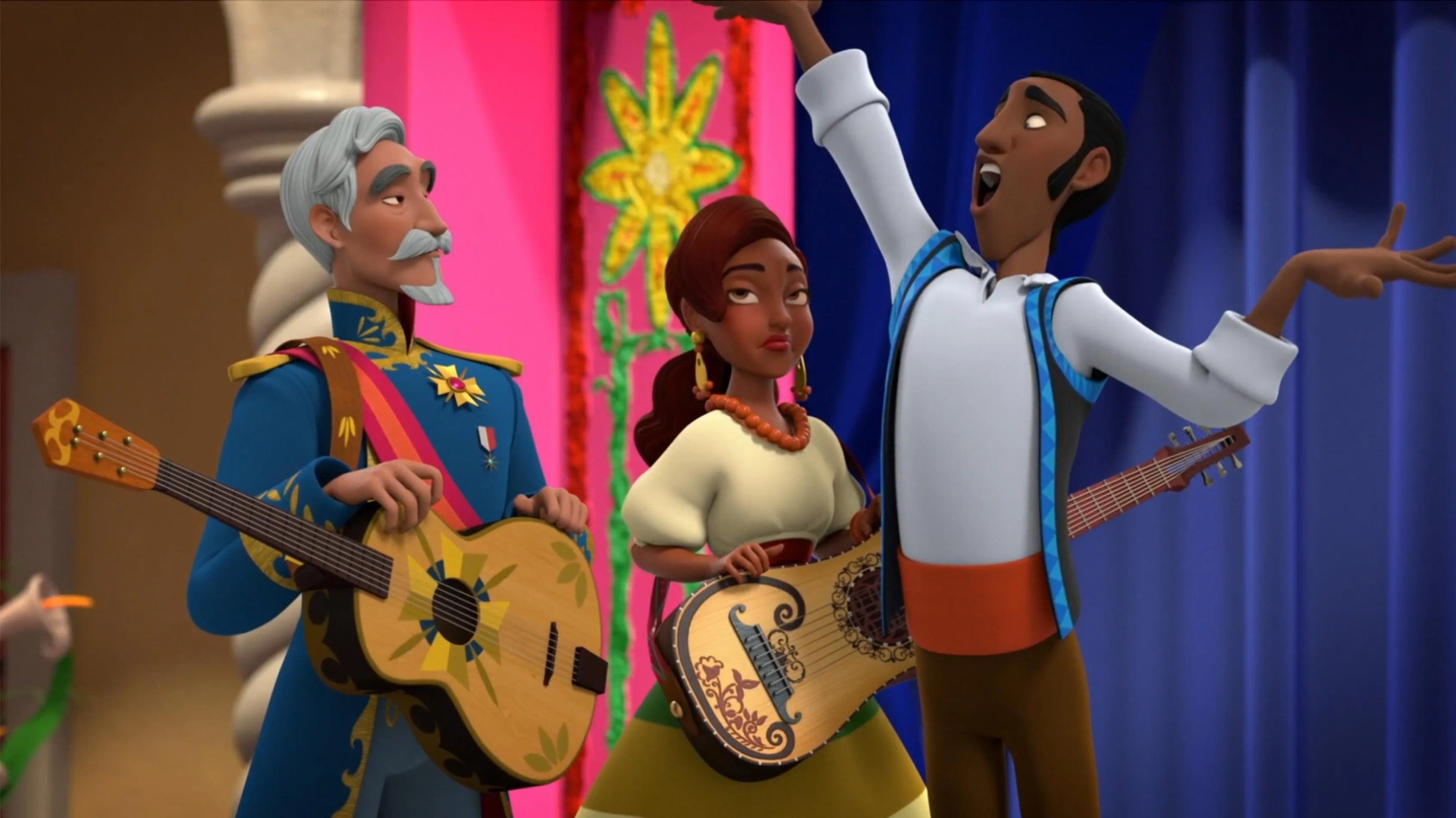 Jaime Camil, Emiliano Díez, and Gaby Moreno in Elena of Avalor (2016)