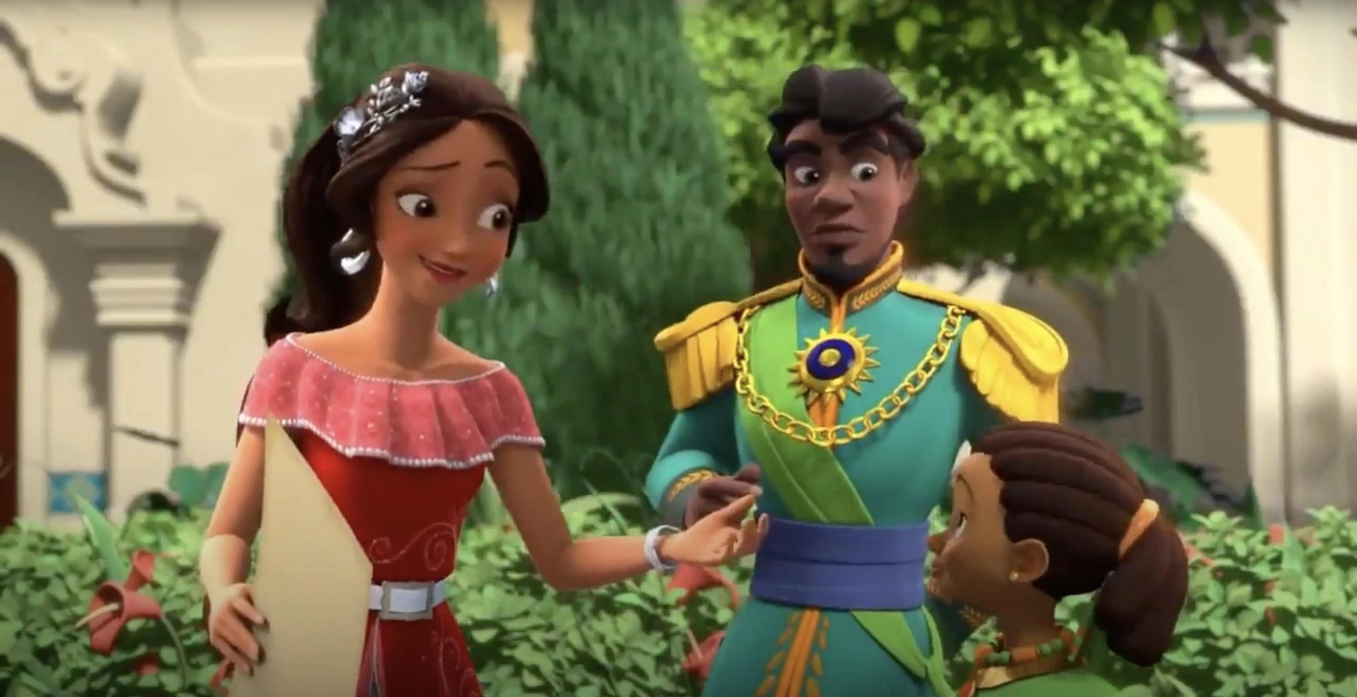 Aimee Carrero, Echo Kellum, and Marsai Martin in Elena of Avalor: Sugar Rush (2019)