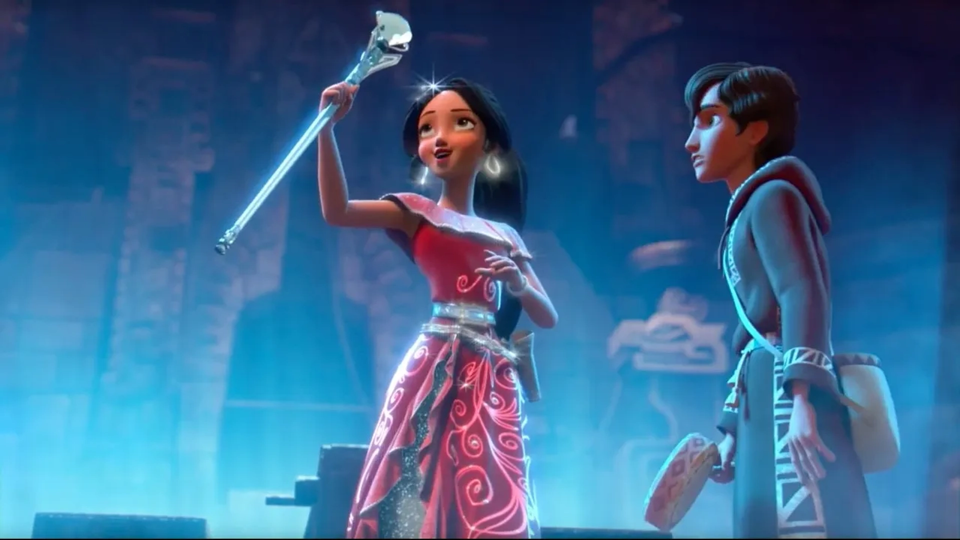 Aimee Carrero and Joseph Haro in Elena of Avalor: The Magic Within (2019)