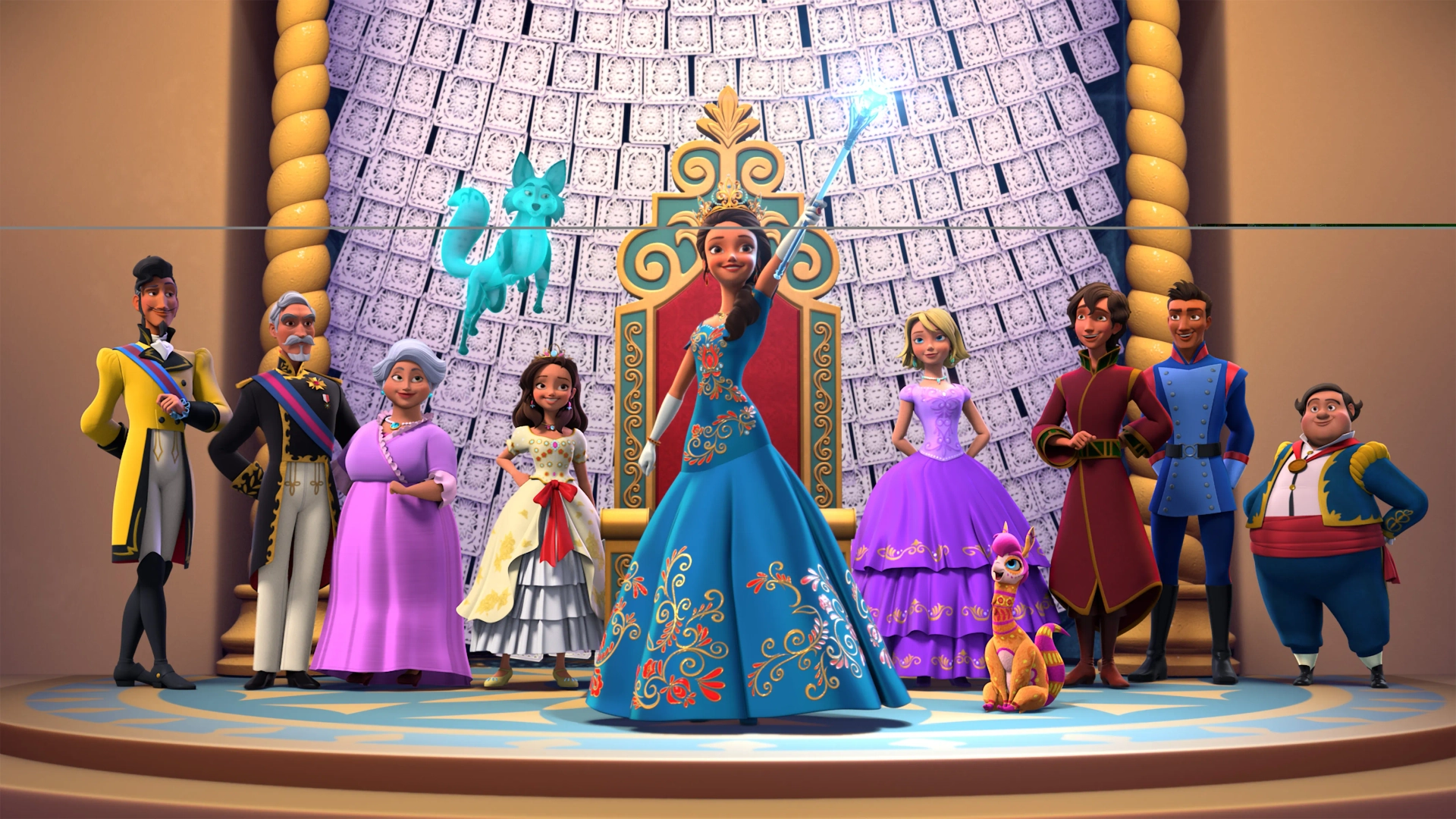 Mark Hamill, Jorge Diaz, Emiliano Díez, Julia Vera, Keith Ferguson, Christian Lanz, Jillian Rose Reed, Aimee Carrero, Joseph Haro, and Jenna Ortega in Elena of Avalor: Coronation Day (2020)