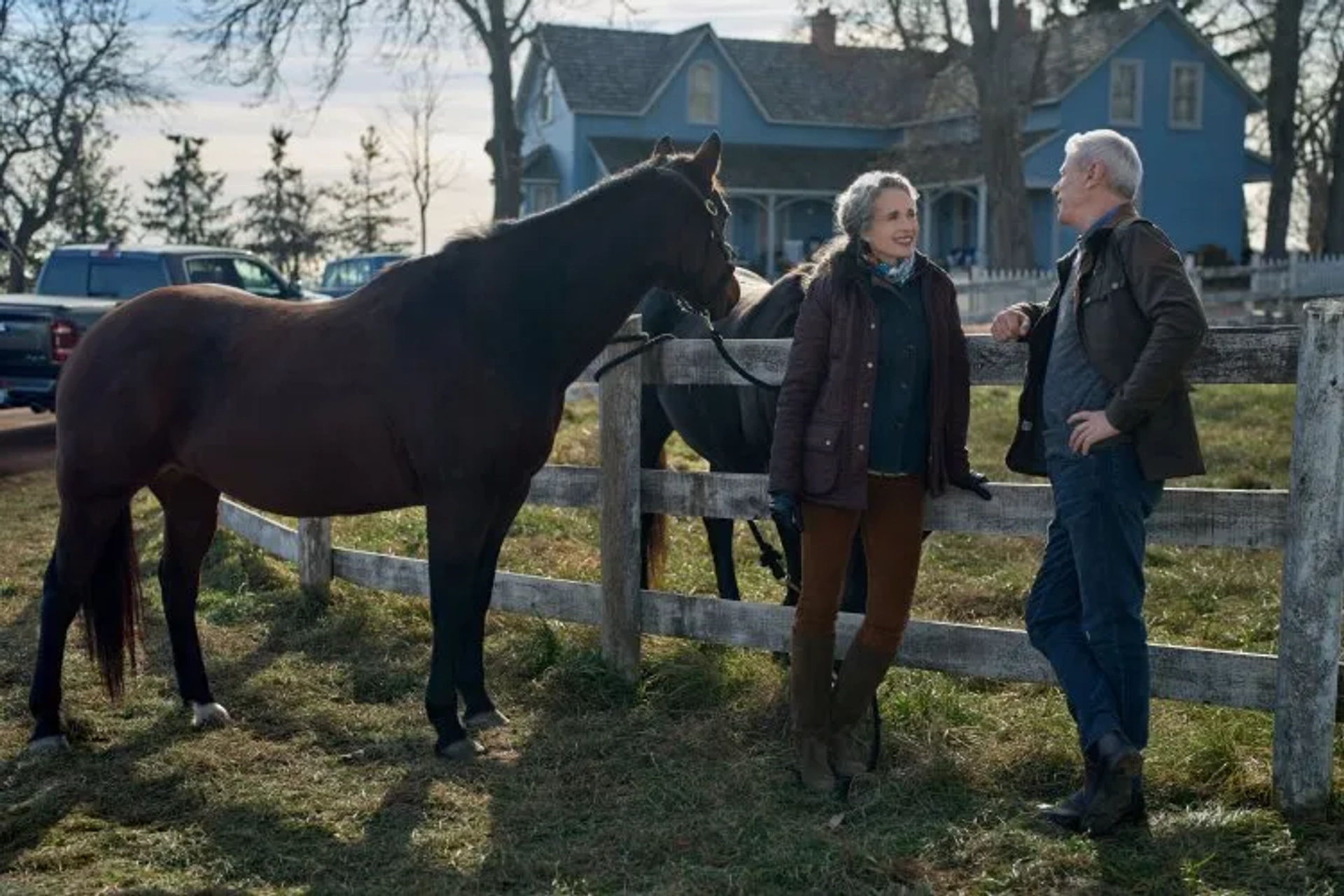 Andie MacDowell and Rob Stewart in The Way Home (2023)