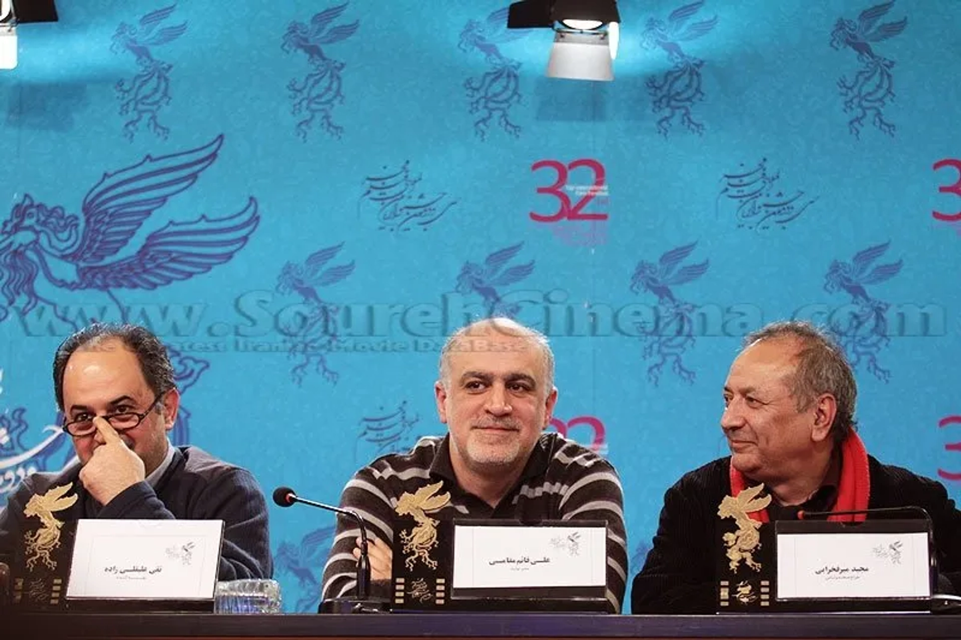 Ali Ghaemmaghami, Taghi Aligholizadeh, and Majid Mirfakhraei at an event for Hussein, Who Said No (2014)