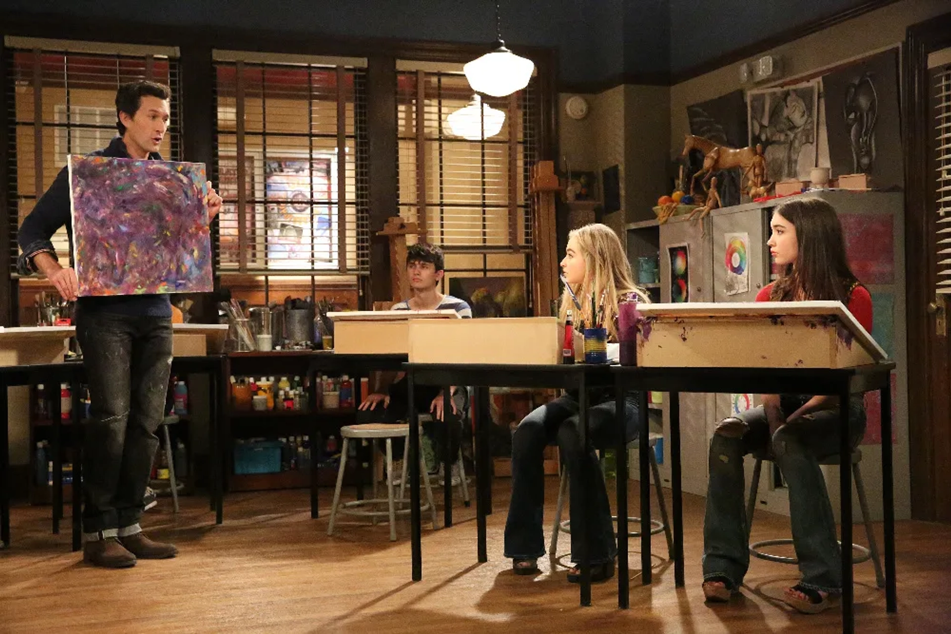 Aaron Lazar, Rowan Blanchard, and Sabrina Carpenter in Girl Meets World (2014)