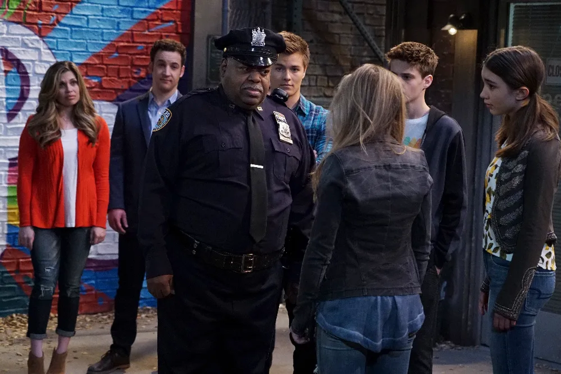 Reginald VelJohnson, Danielle Fishel, Ben Savage, Rowan Blanchard, Corey Fogelmanis, and Peyton Meyer in Girl Meets World (2014)