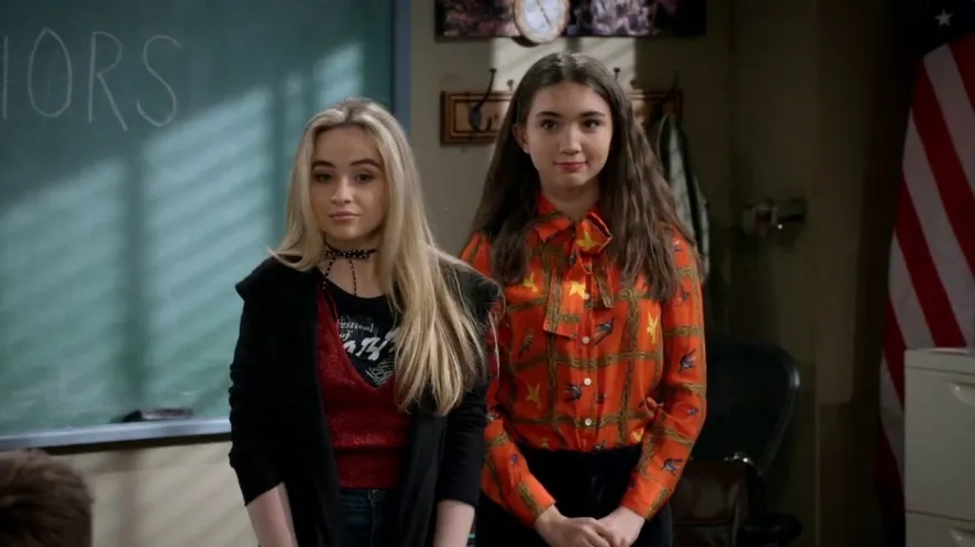 Rowan Blanchard and Sabrina Carpenter in Girl Meets World (2014)