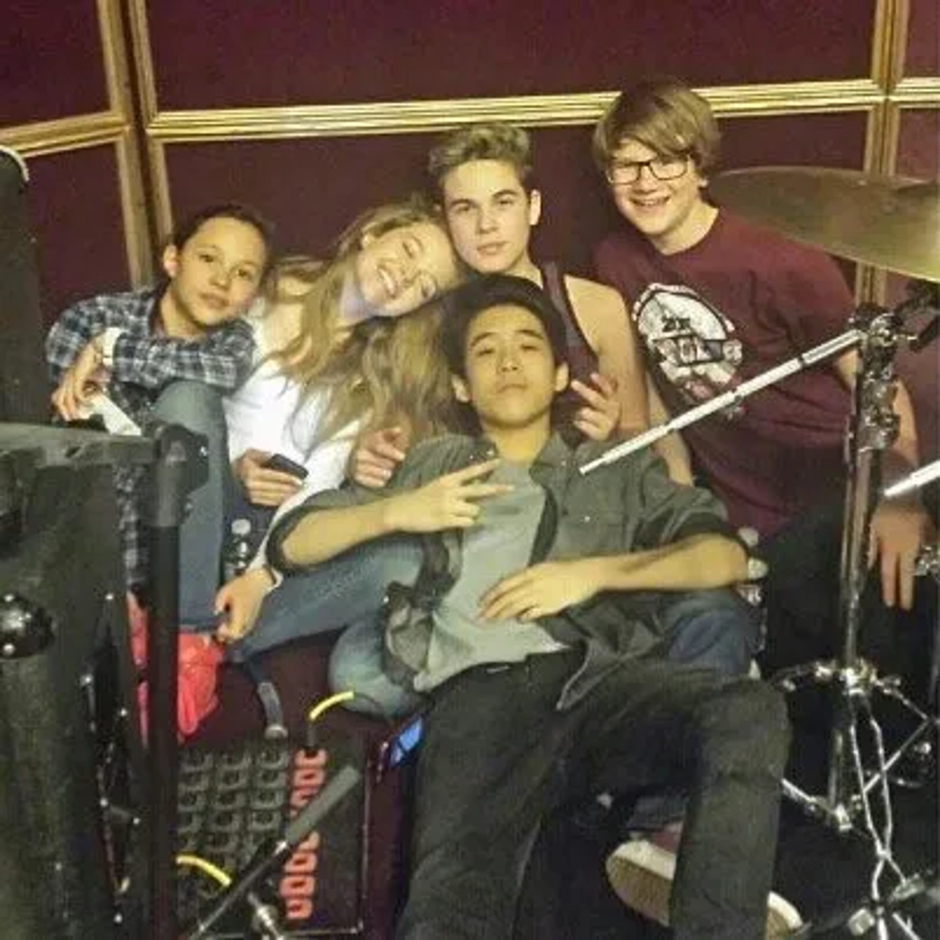 Jade Pettyjohn, Aidan Miner, Breanna Yde, Lance Lim, and Ricardo Hurtado in School of Rock (2016)