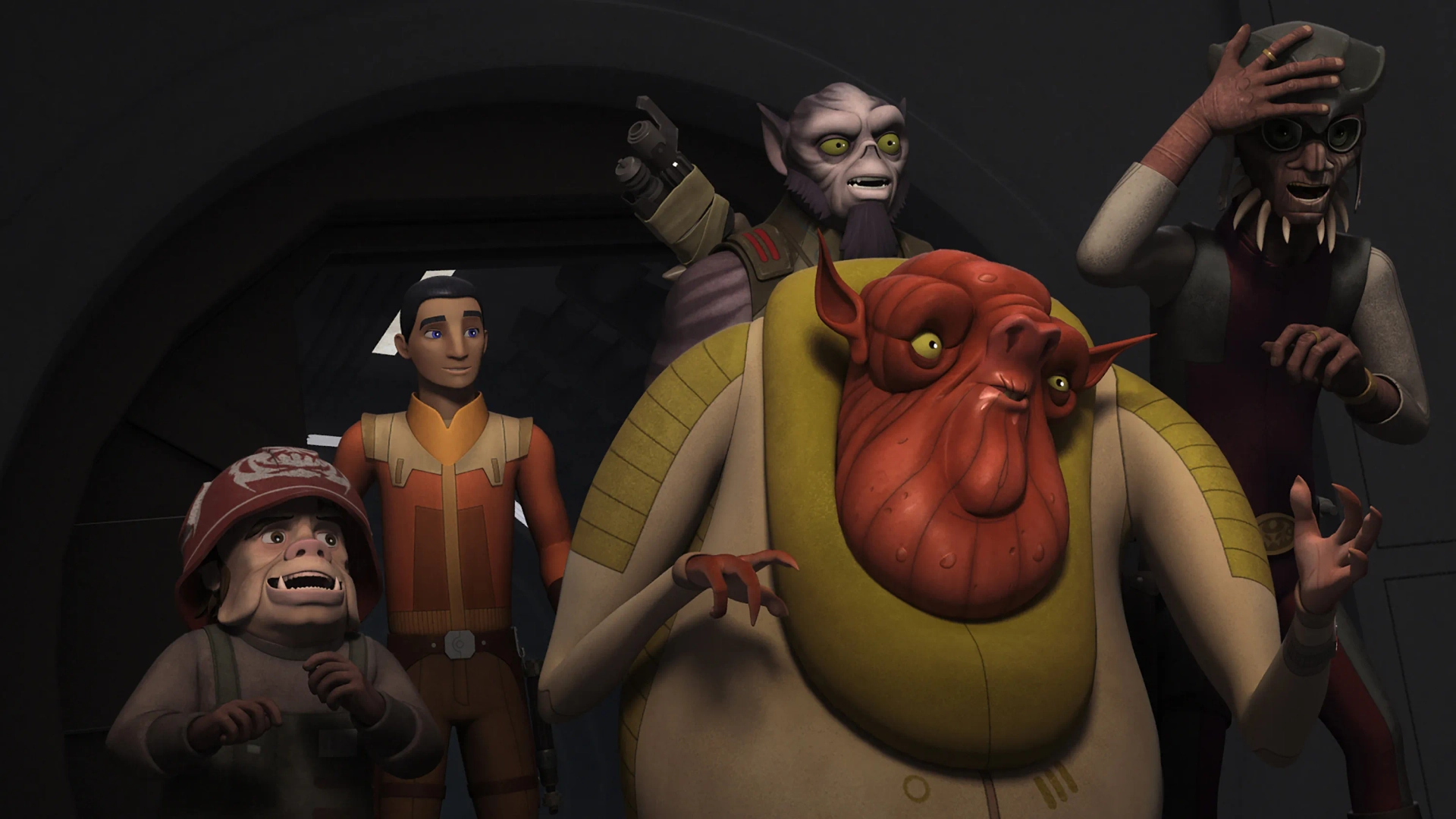 Steve Blum, Jim Cummings, and Taylor Gray in Star Wars: Rebels (2014)