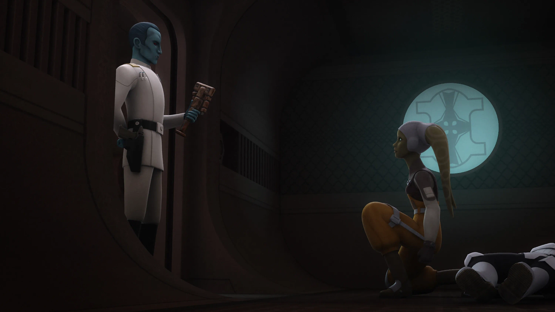 Vanessa Marshall and Lars Mikkelsen in Star Wars: Rebels (2014)