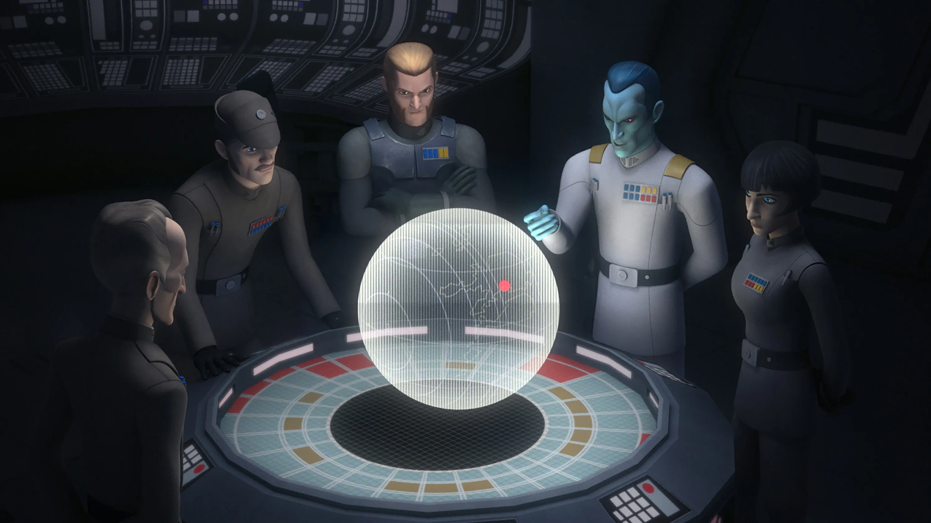 Tom Baker, Mary Elizabeth McGlynn, Lars Mikkelsen, David Oyelowo, and Stephen Stanton in Star Wars: Rebels (2014)