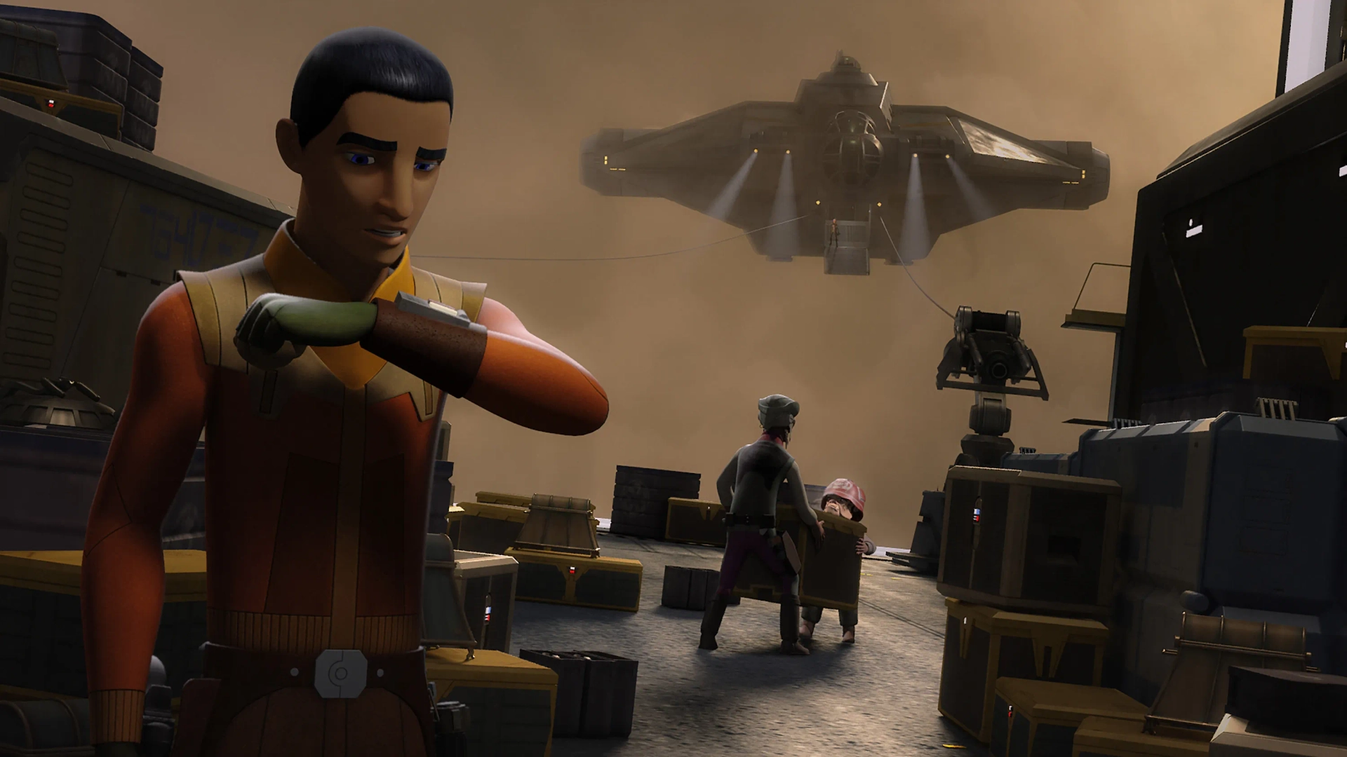 Dee Bradley Baker, Jim Cummings, and Taylor Gray in Star Wars: Rebels (2014)