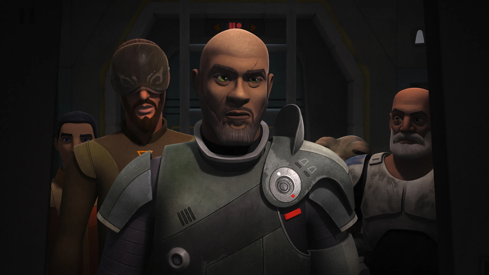 Forest Whitaker, Freddie Prinze Jr., Dee Bradley Baker, and Taylor Gray in Star Wars: Rebels (2014)