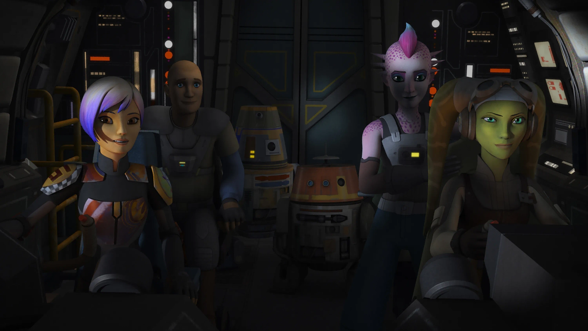 Vanessa Marshall, Dave Filoni, Tiya Sircar, and Meredith Anne Bull in Star Wars: Rebels (2014)