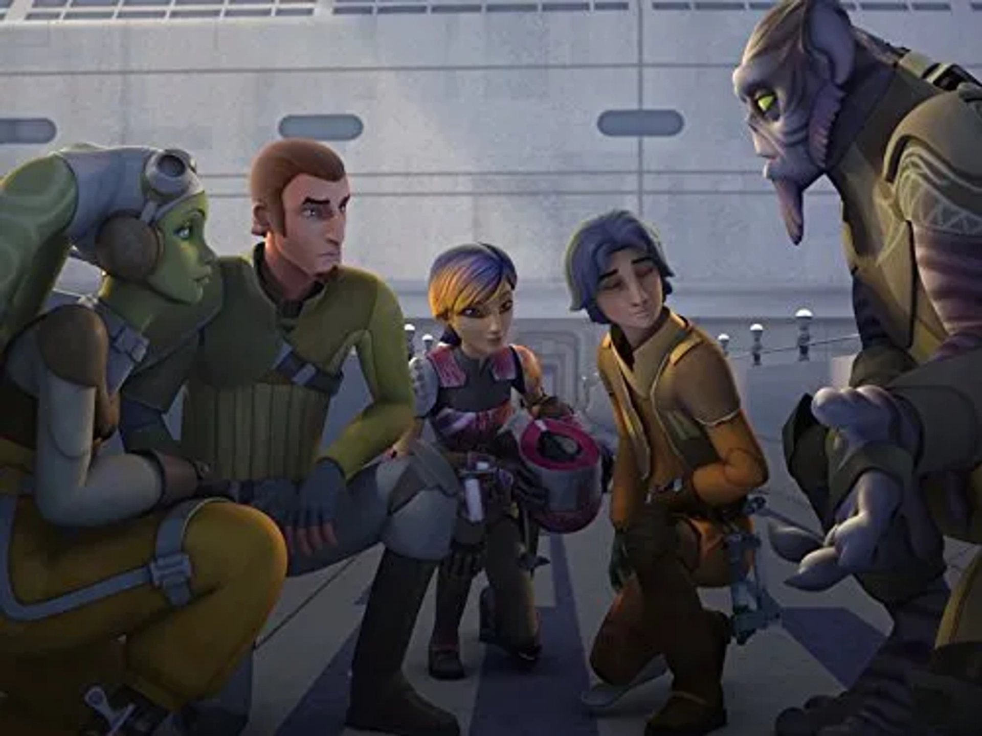 Freddie Prinze Jr., Steve Blum, Vanessa Marshall, Tiya Sircar, and Taylor Gray in Star Wars: Rebels (2014)