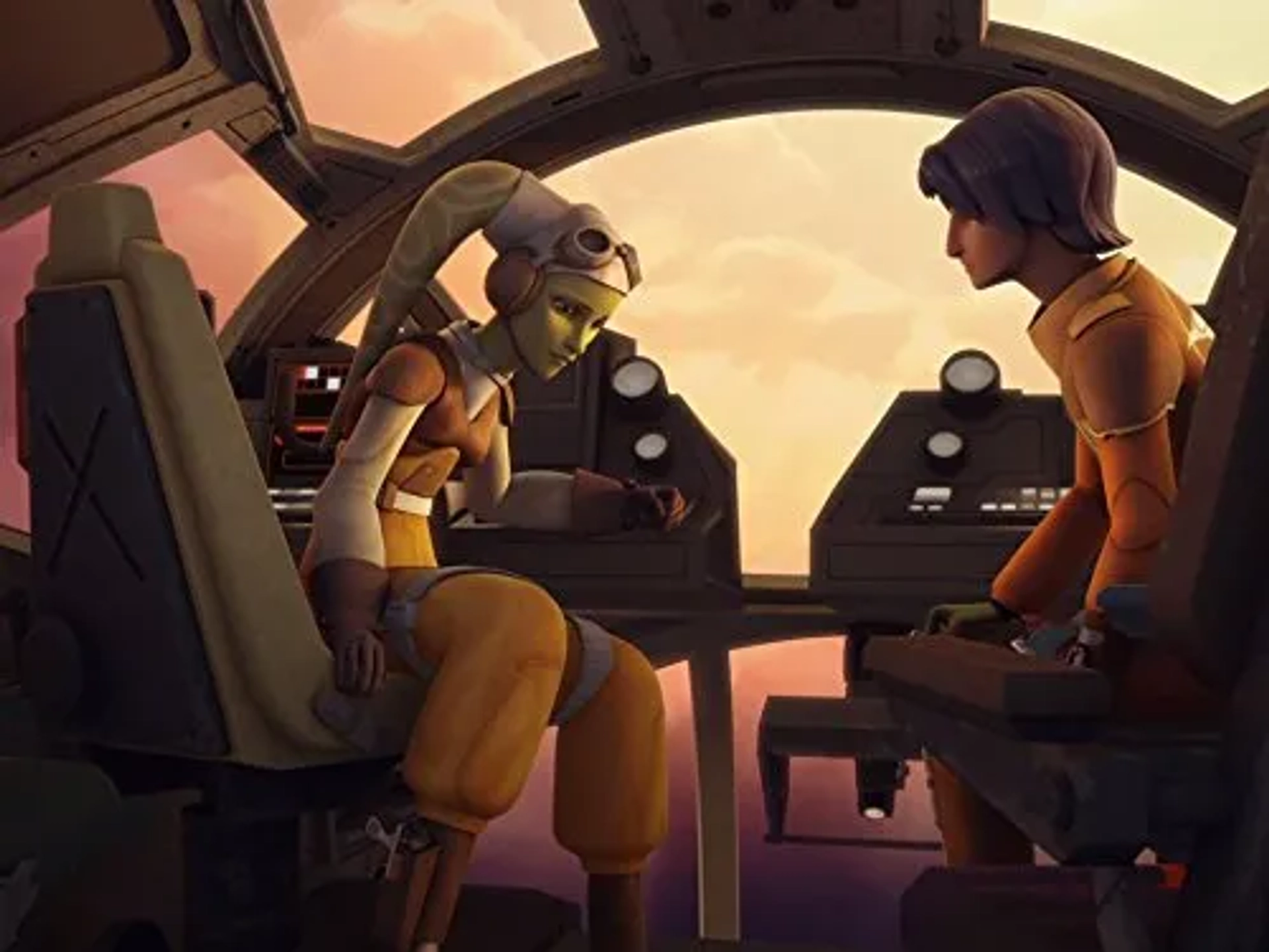 Vanessa Marshall and Taylor Gray in Star Wars: Rebels (2014)