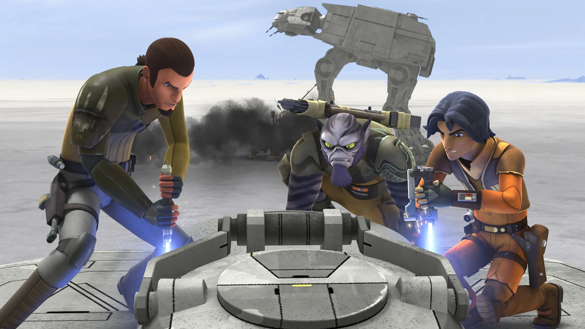 Freddie Prinze Jr., Steve Blum, and Taylor Gray in Star Wars: Rebels (2014)