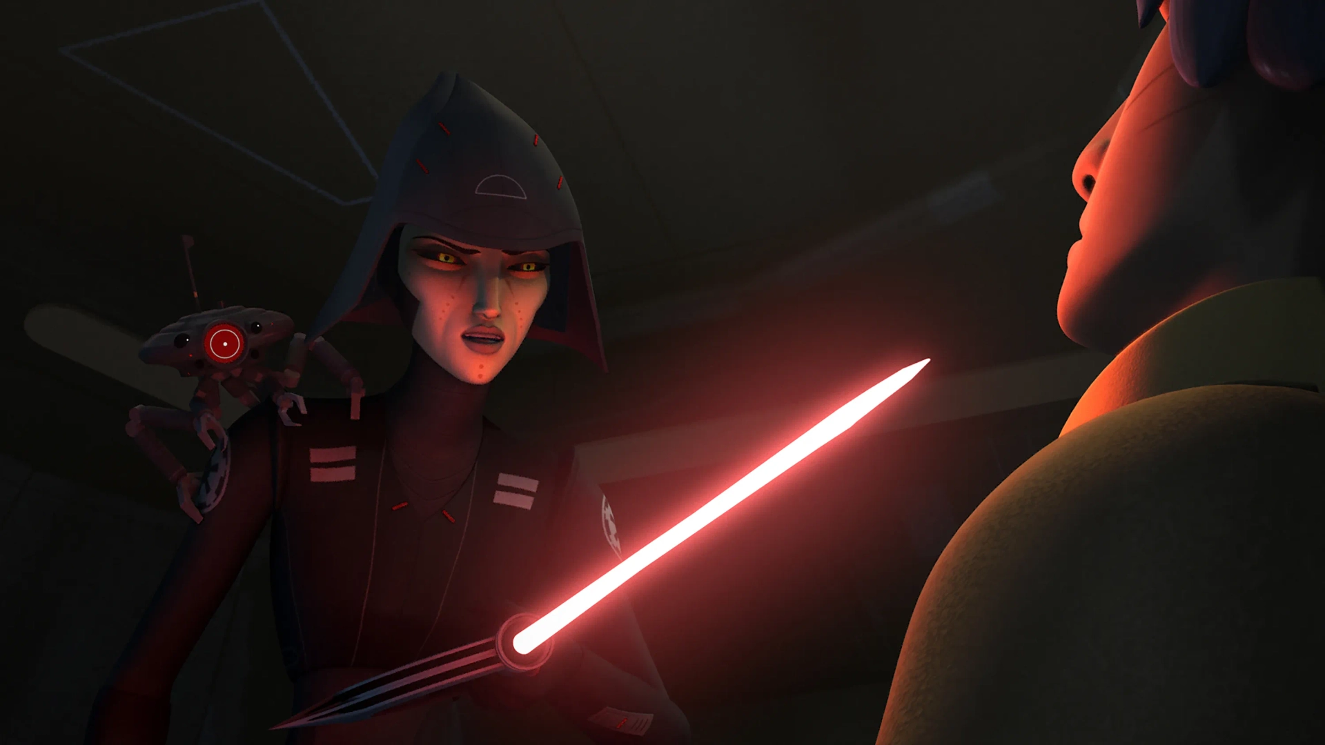 Sarah Michelle Gellar and Taylor Gray in Star Wars: Rebels (2014)