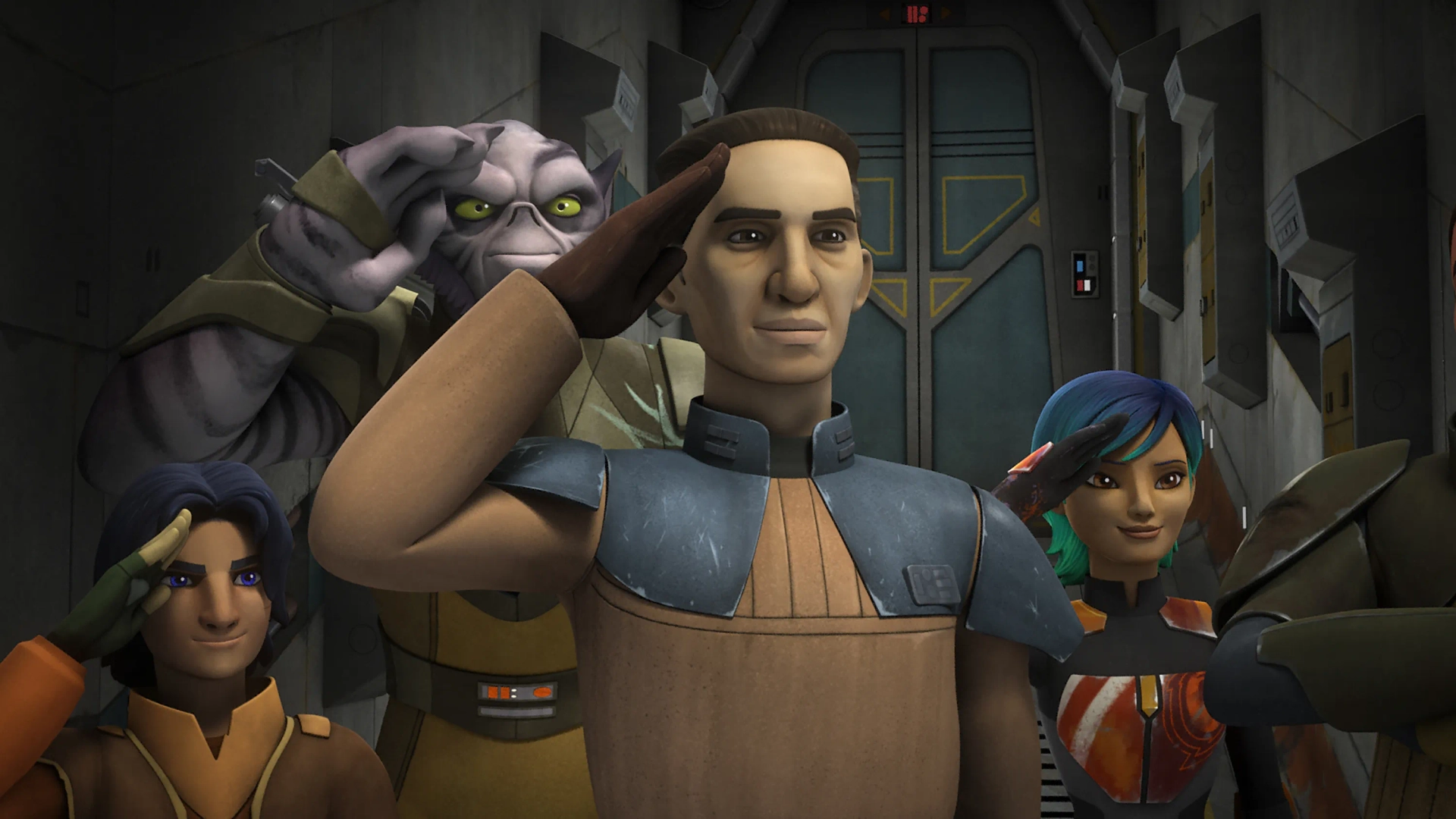 Steve Blum, Tiya Sircar, and Taylor Gray in Star Wars: Rebels (2014)