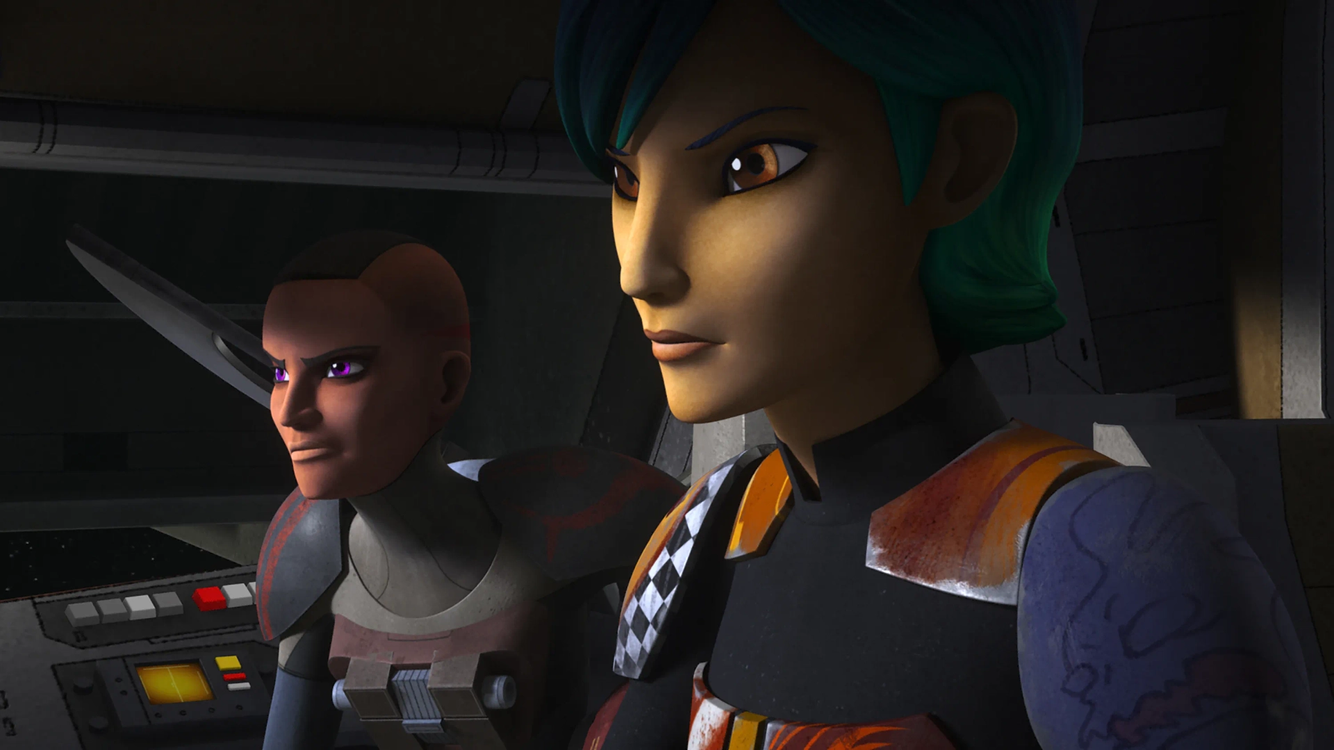 Gina Torres and Tiya Sircar in Star Wars: Rebels (2014)