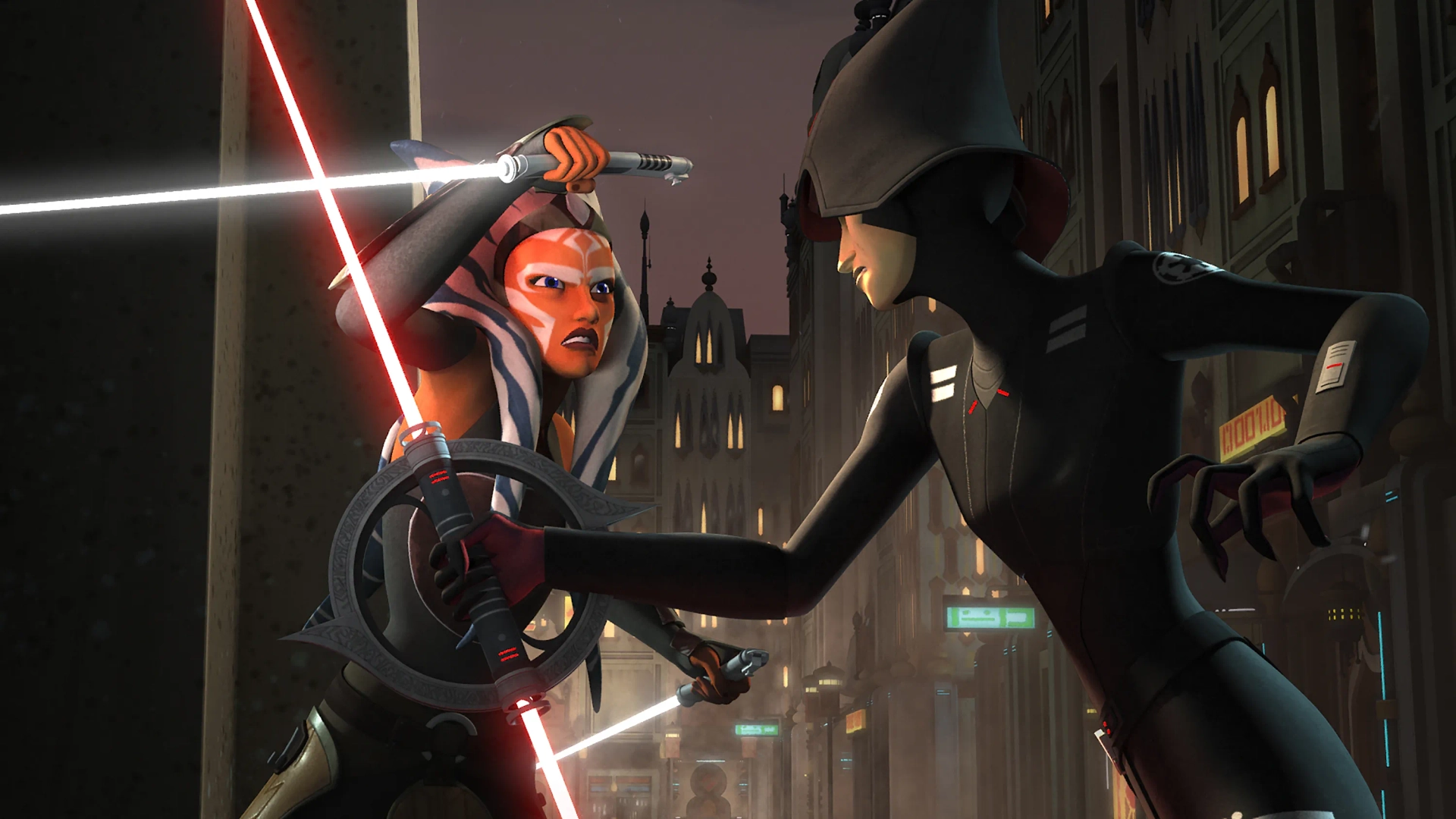 Sarah Michelle Gellar and Ashley Eckstein in Star Wars: Rebels (2014)