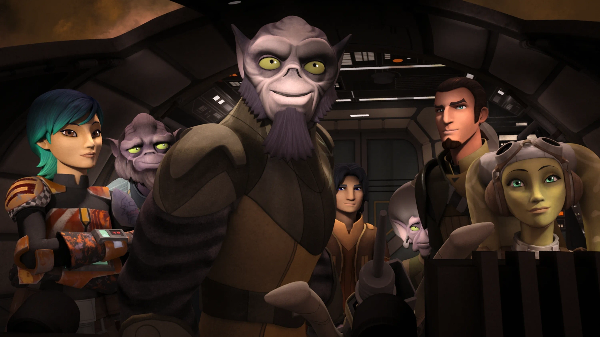 Freddie Prinze Jr., Steve Blum, Vanessa Marshall, Tiya Sircar, and Taylor Gray in Star Wars: Rebels (2014)