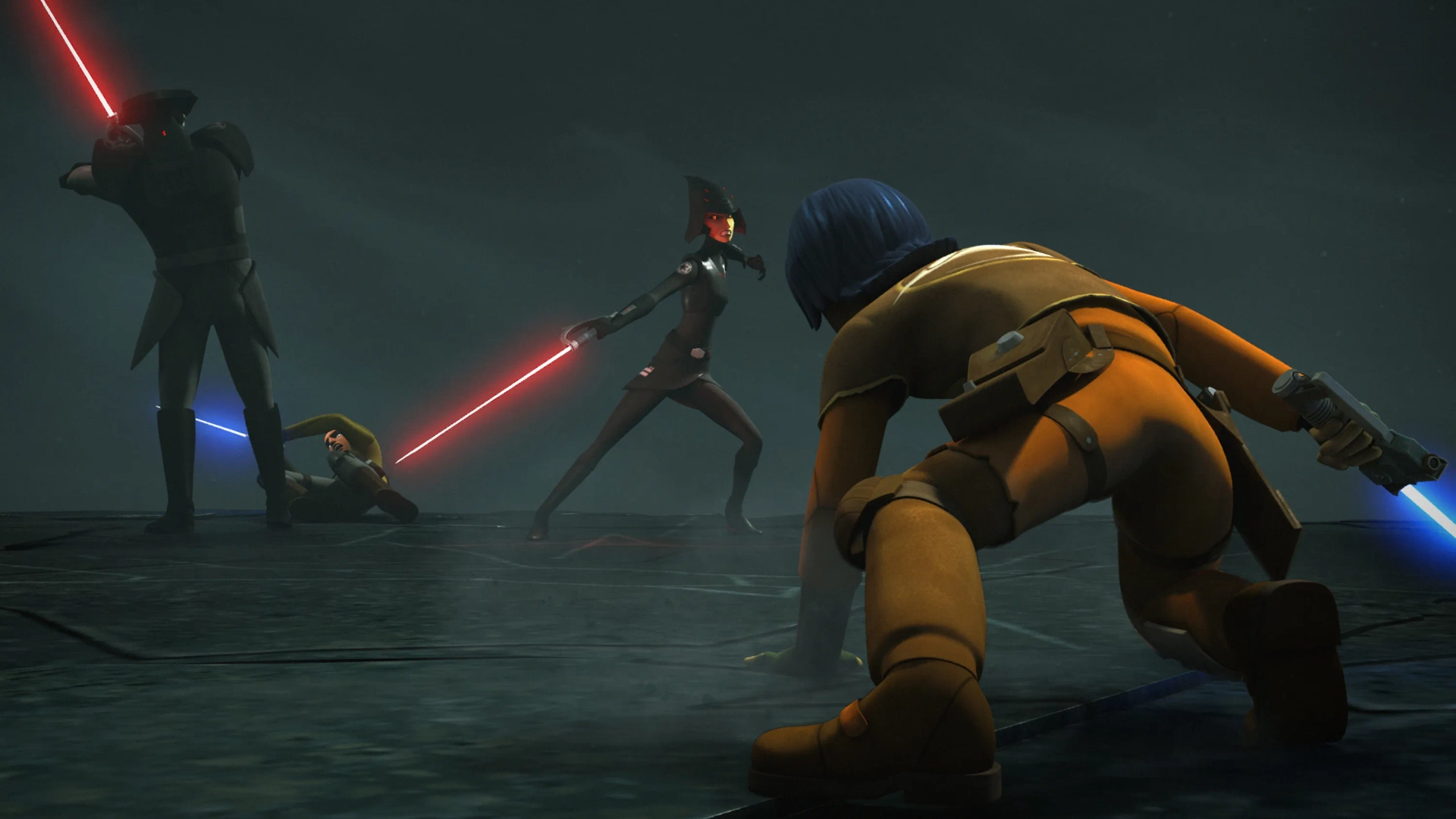 Sarah Michelle Gellar, Freddie Prinze Jr., Philip Anthony-Rodriguez, and Taylor Gray in Star Wars: Rebels (2014)