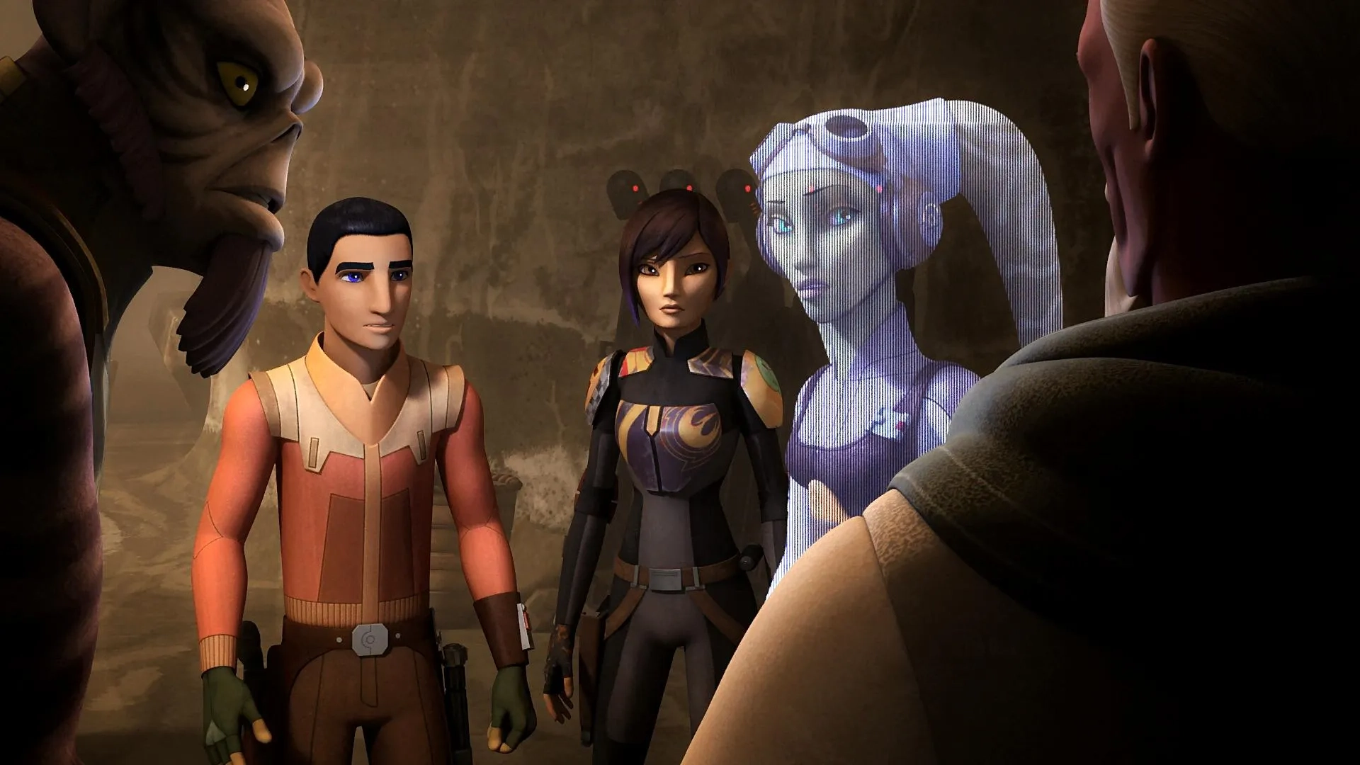 Clancy Brown, Steve Blum, Vanessa Marshall, Tiya Sircar, and Taylor Gray in Star Wars: Rebels (2014)