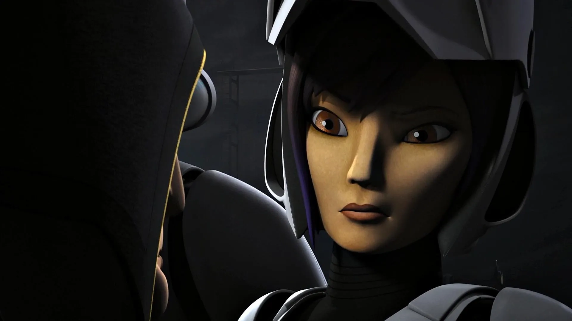 Malcolm McDowell and Tiya Sircar in Star Wars: Rebels (2014)