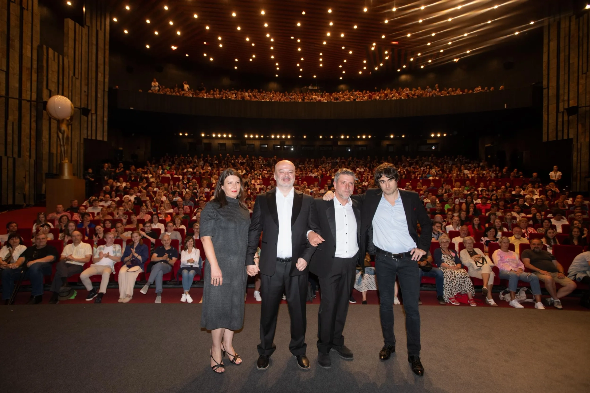 George Babluani, Basa Janikashvili, Lasha Khalvashi, and Tinatin Kajrishvili at an event for Citizen Saint (2023)